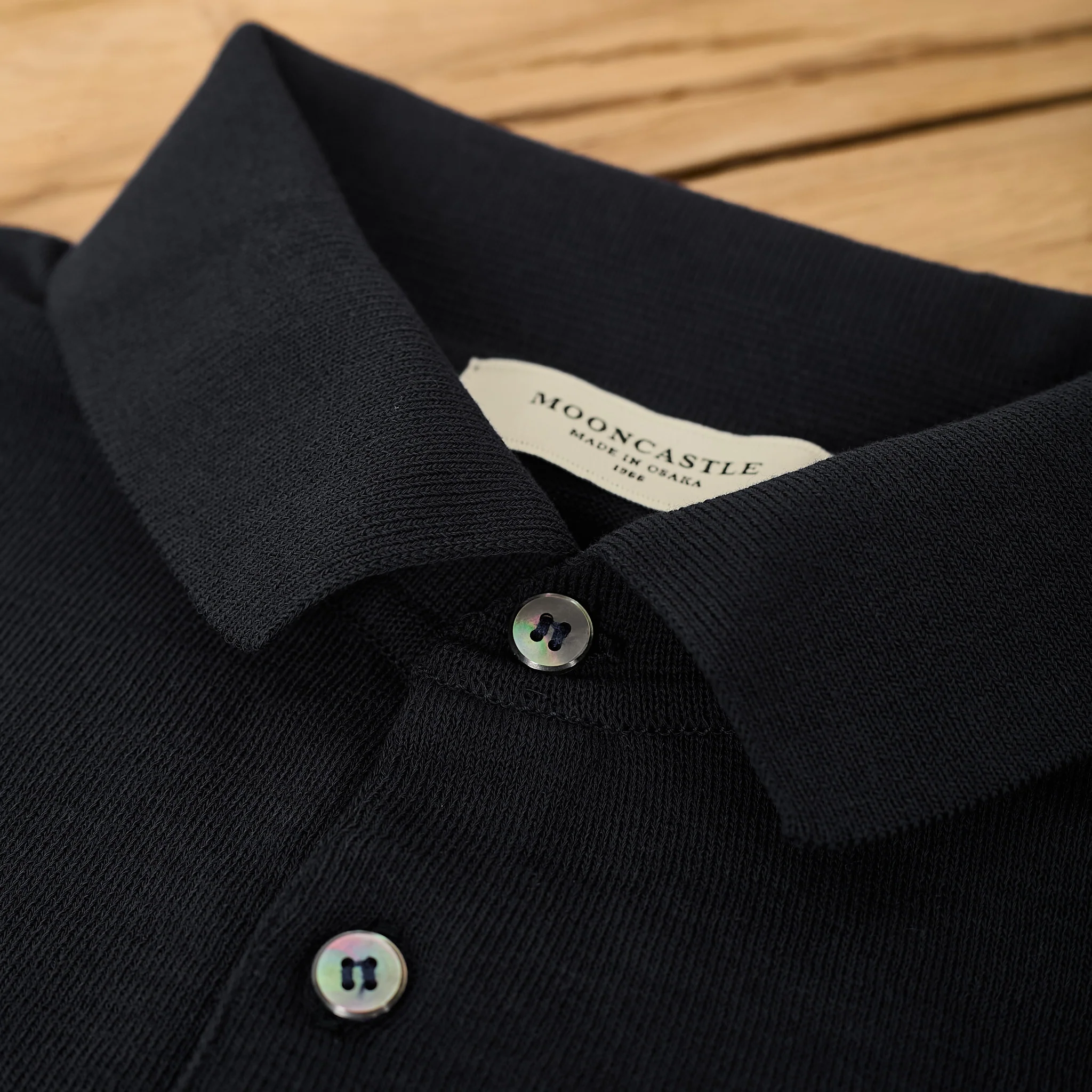 mooncastle | ic8 ice cotton longsleeve polo shirt black - Image 4