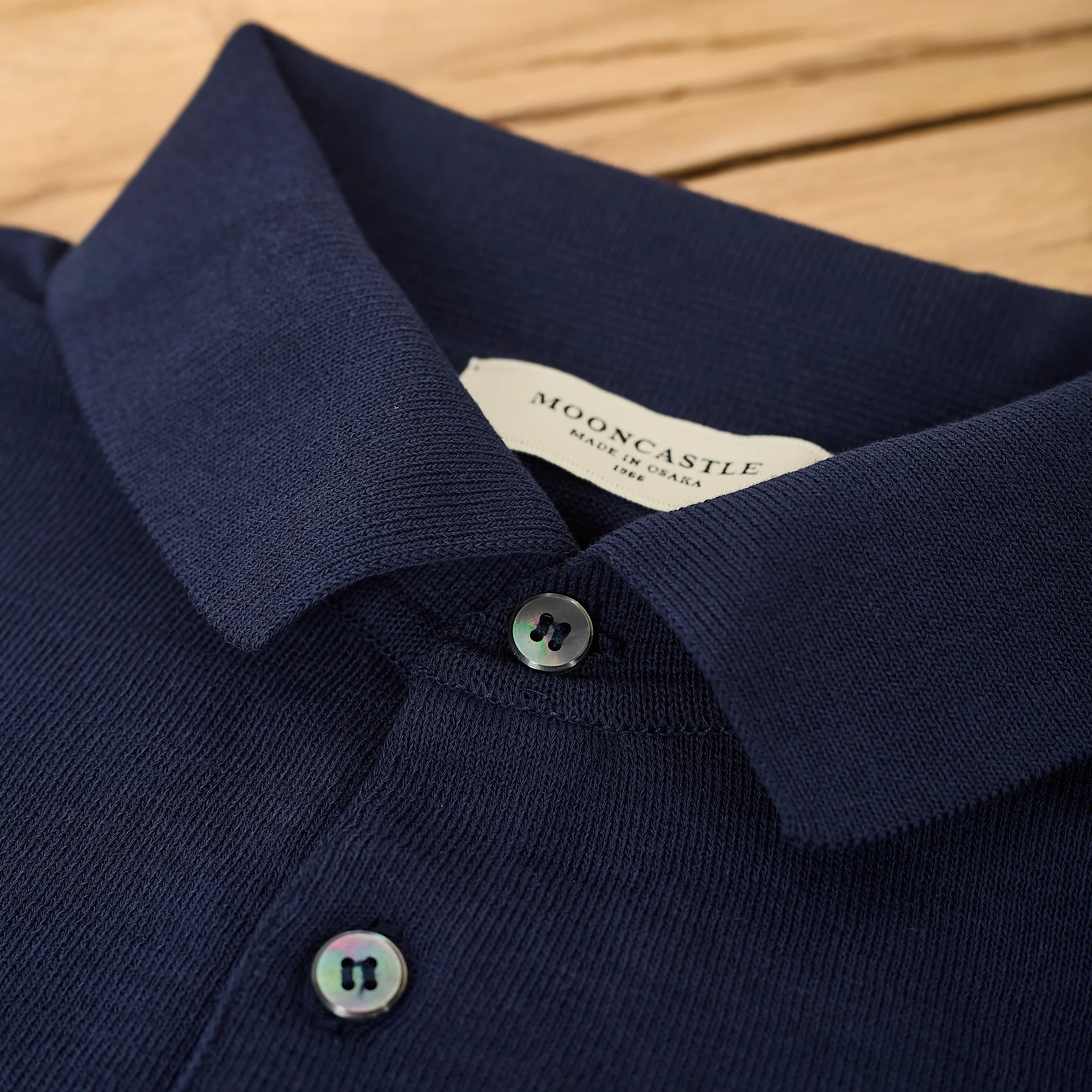 mooncastle | ic8 ice cotton longsleeve polo shirt navy - Image 4