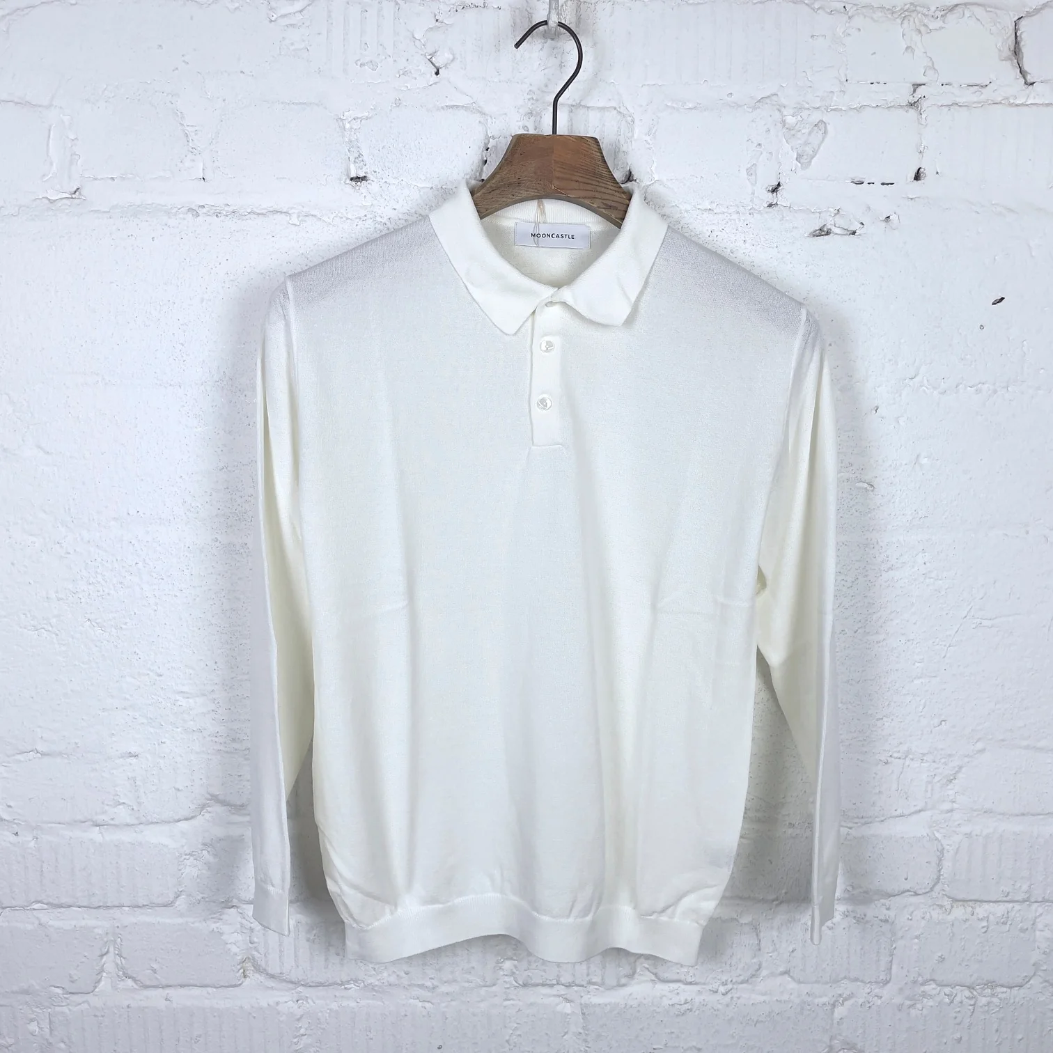 mooncastle | ic8 ice cotton longsleeve polo shirt off-white
