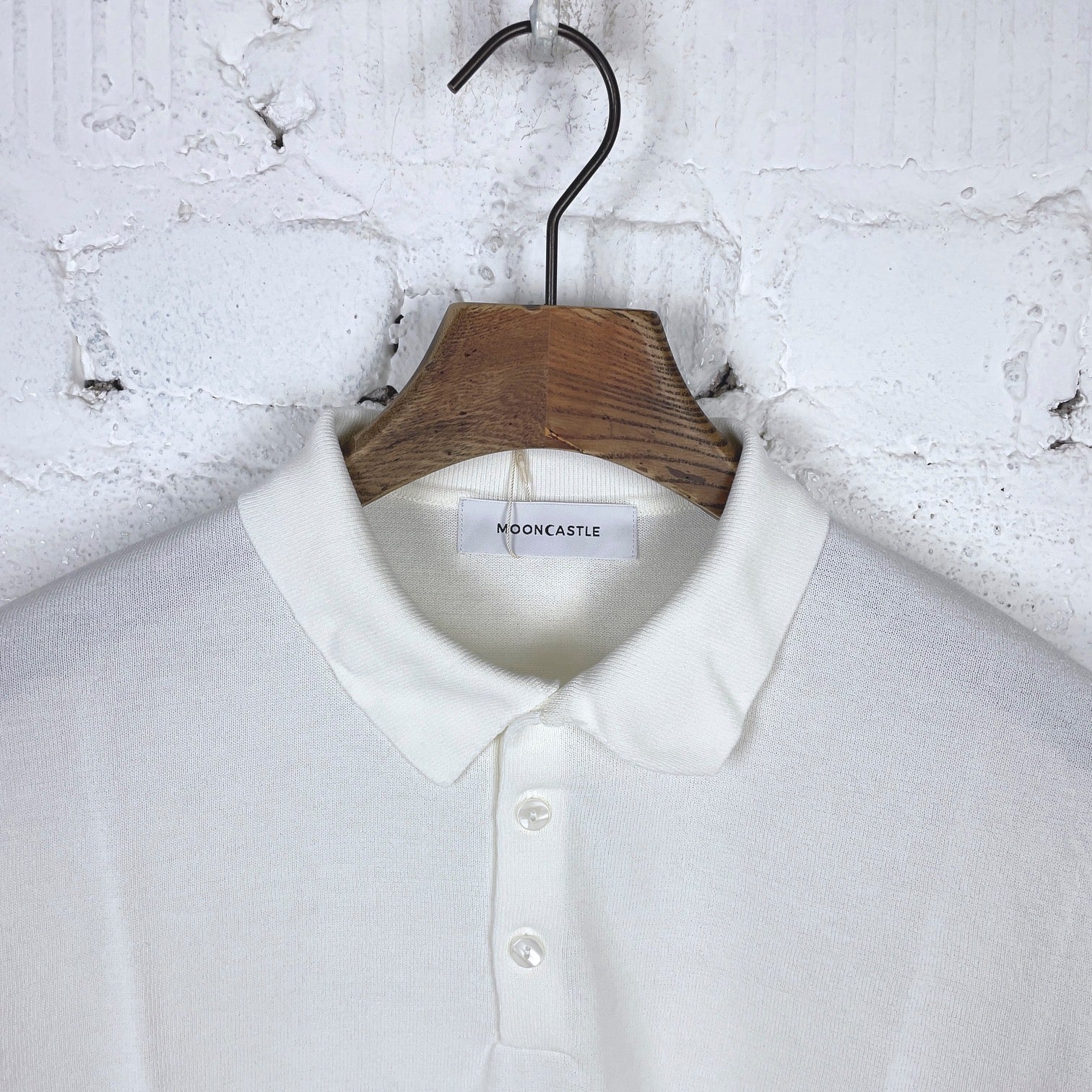 mooncastle | ic8 ice cotton longsleeve polo shirt off-white - Image 2
