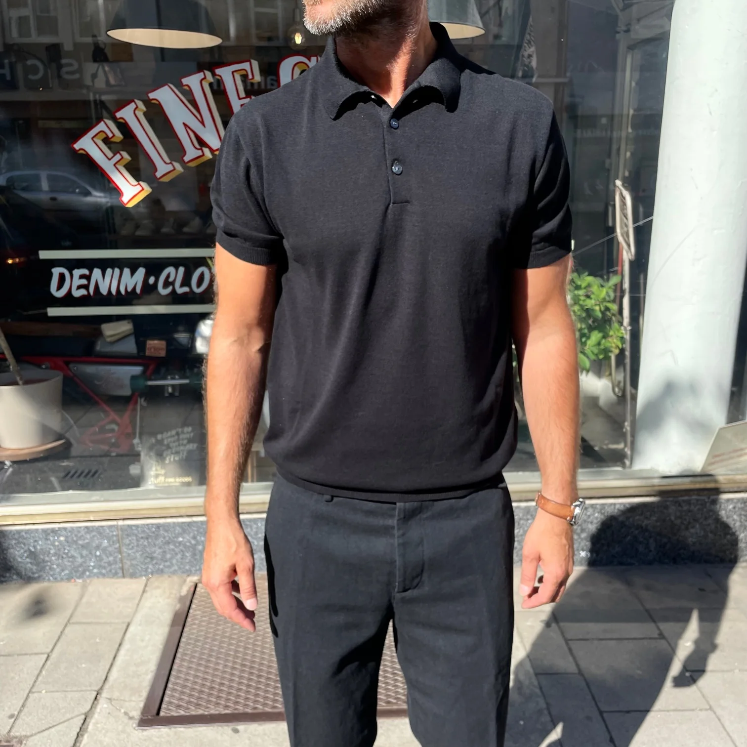 mooncastle | ic2 ice cotton polo shirt black - Image 2