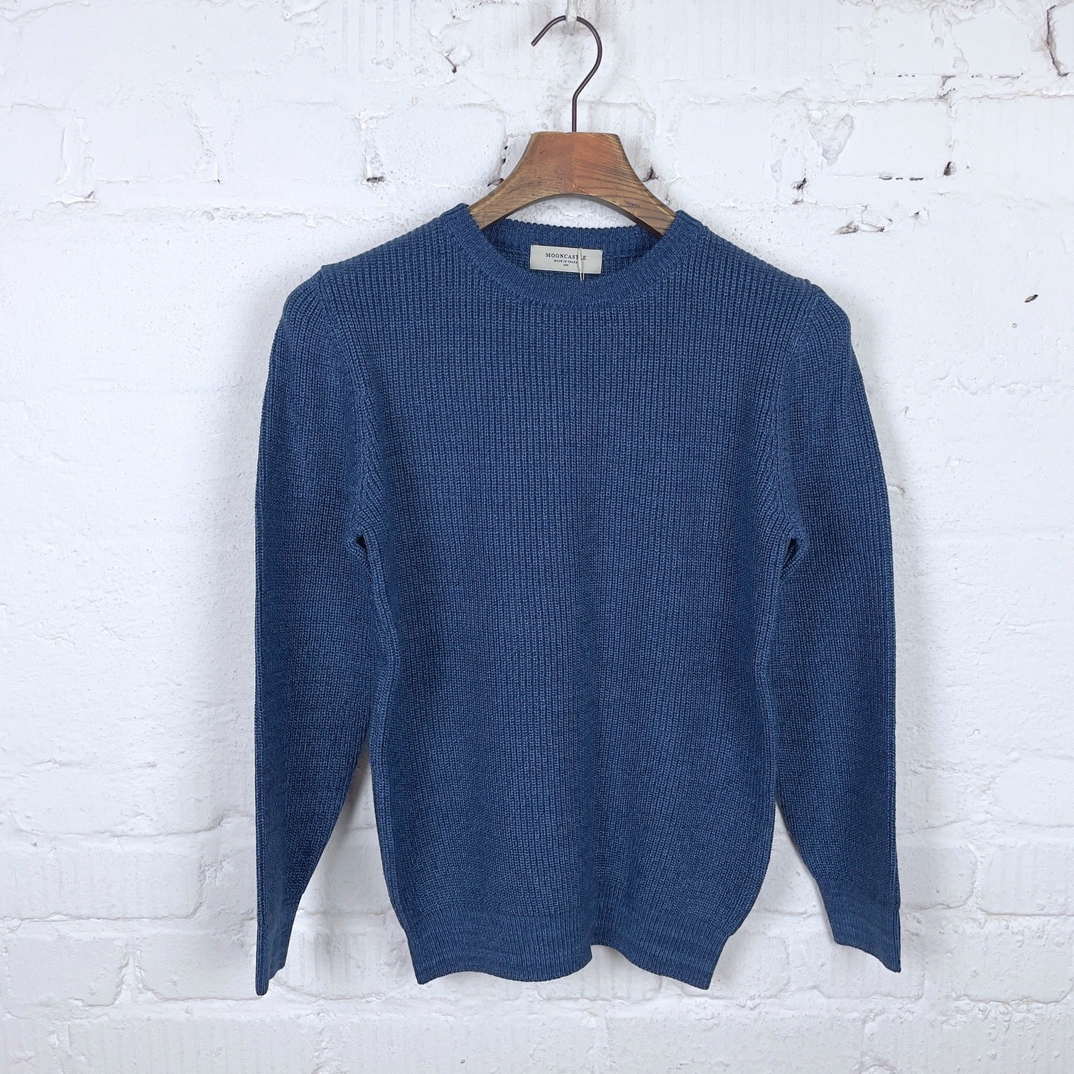 mooncastle | m2302 cotton heavy weight crew neck sweater vintage blue