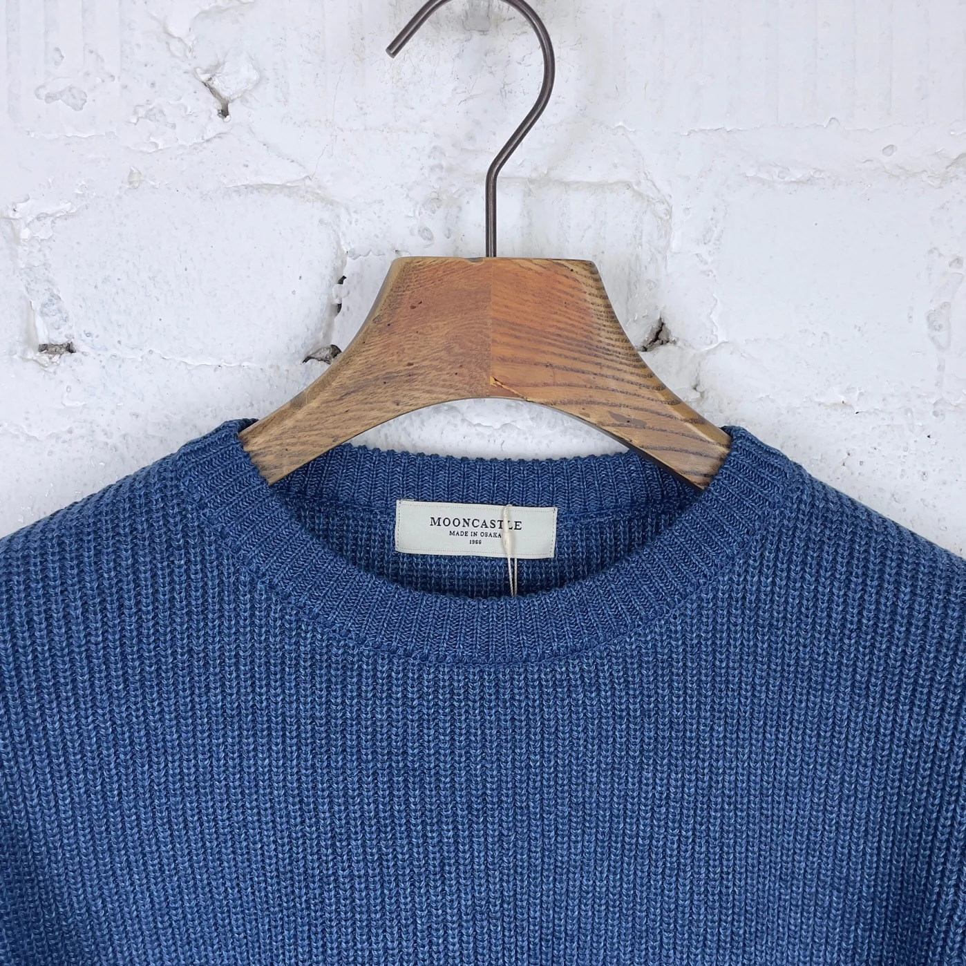 mooncastle | m2302 cotton heavy weight crew neck sweater vintage blue - Image 3