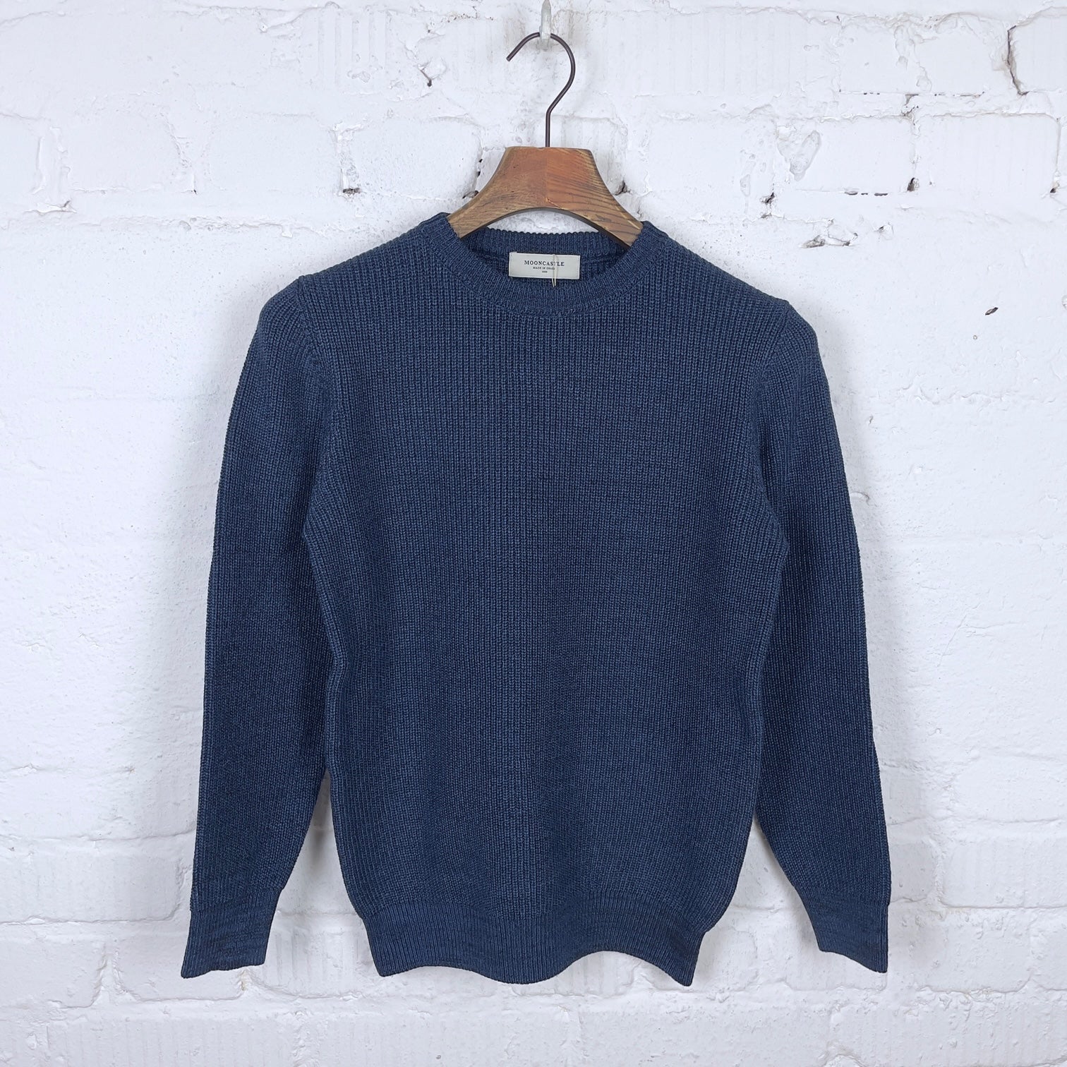 mooncastle | m2302 cotton heavy weight crew neck sweater vintage navy