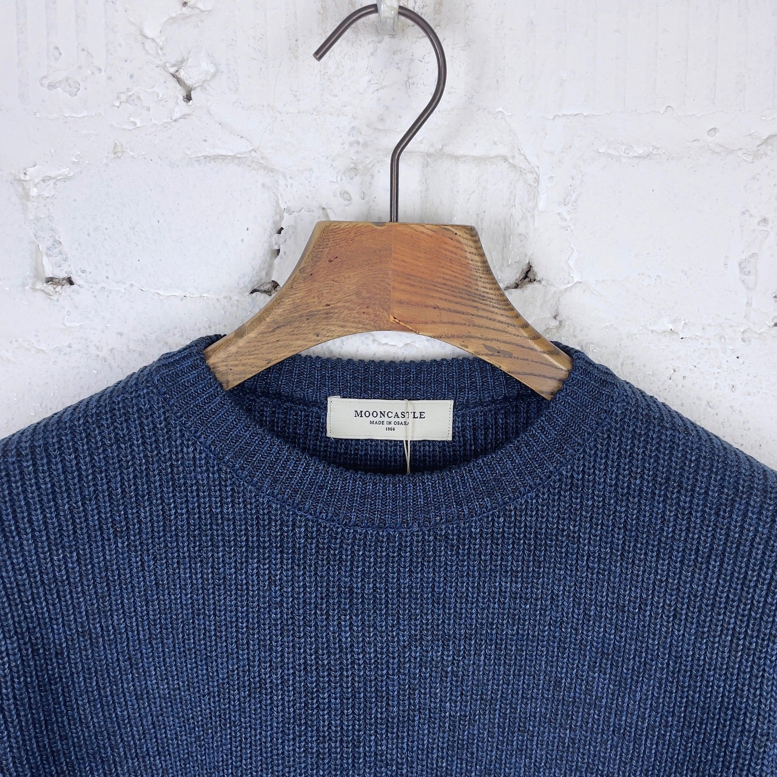 mooncastle | m2302 cotton heavy weight crew neck sweater vintage navy - Image 2