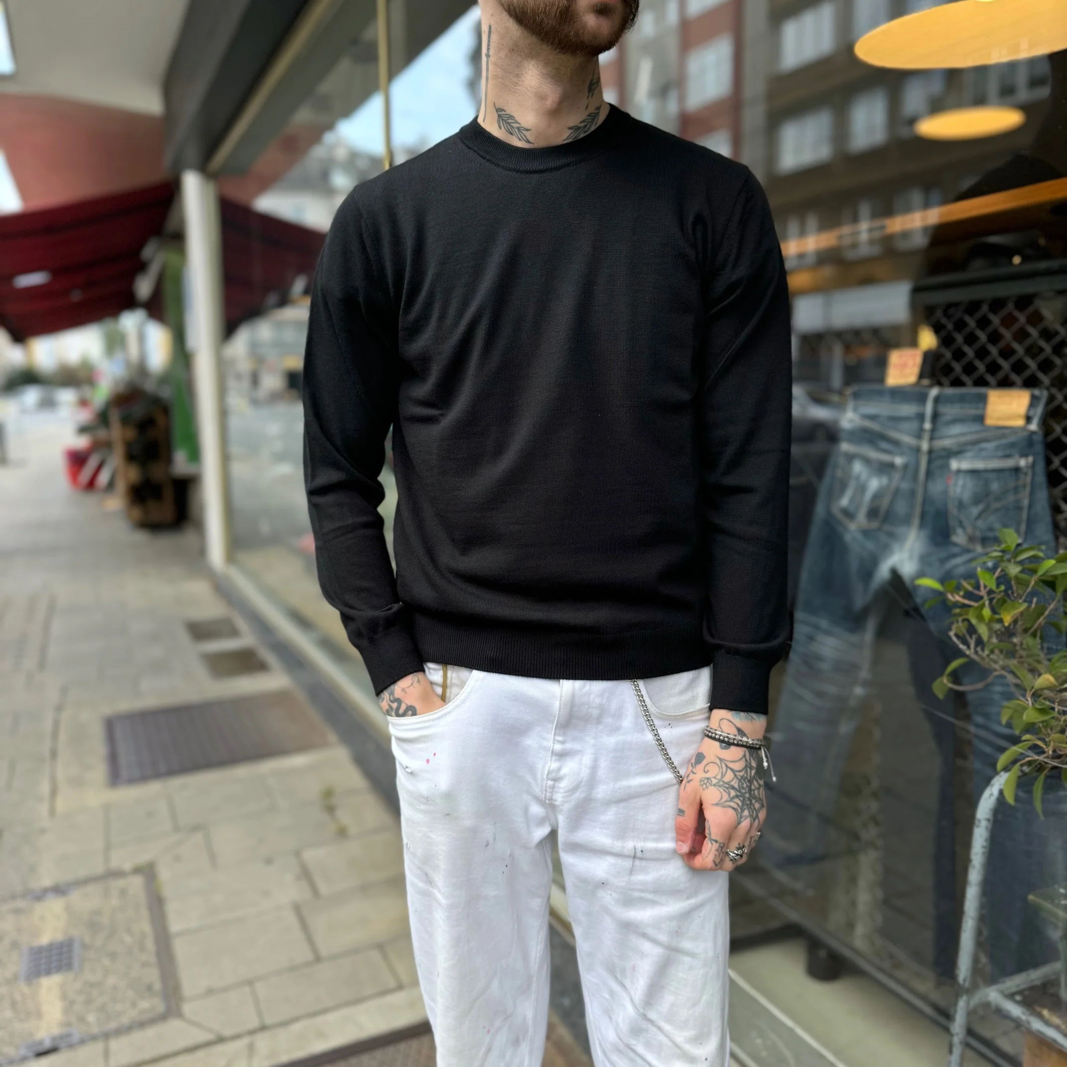 mooncastle | mc2 wool crew neck knit black - Image 2