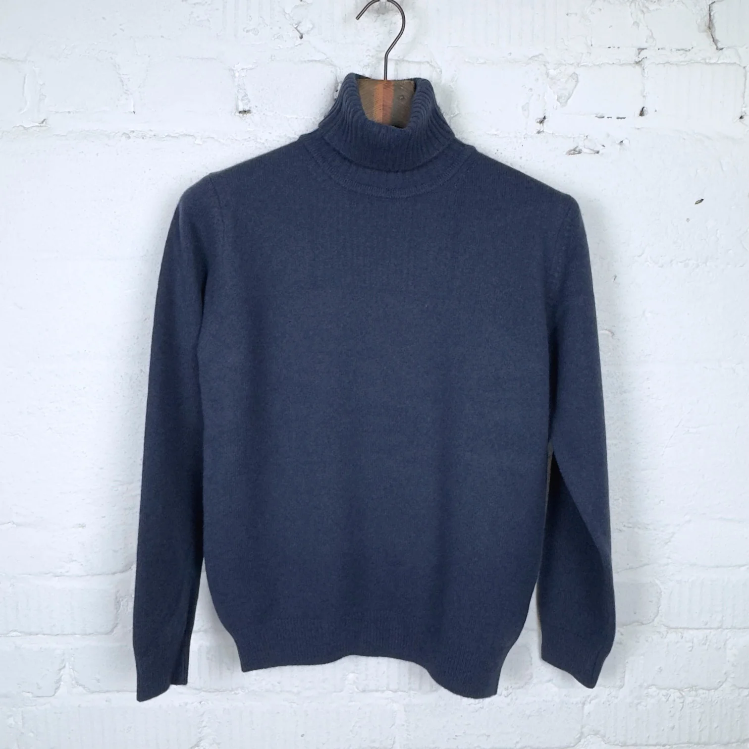 mooncastle | mc24 cashmere silk wool turtle neck knit navy blue