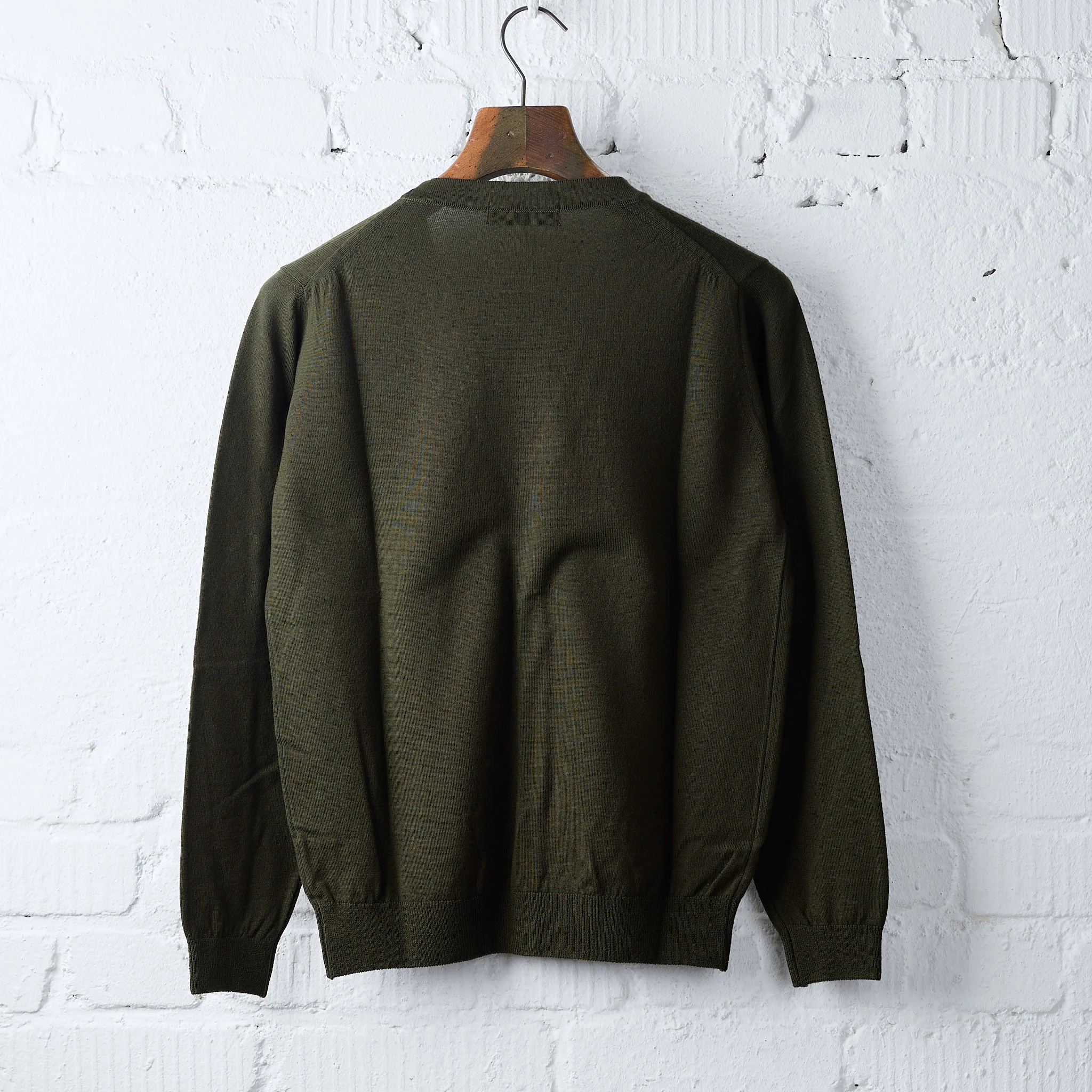 mooncastle | wool cardigan dark olive - Image 2