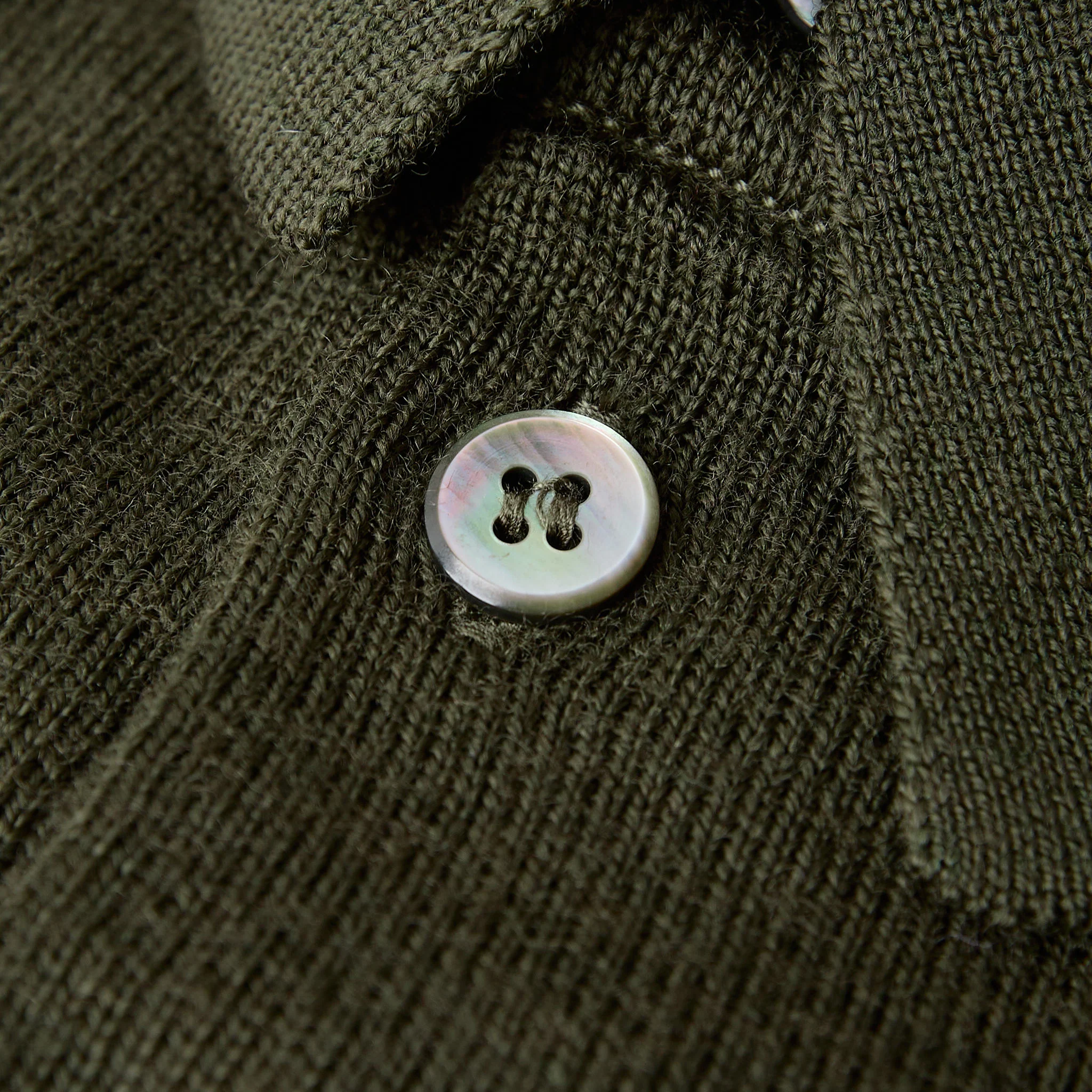 mooncastle | wool polo neck knit dark olive - Image 4