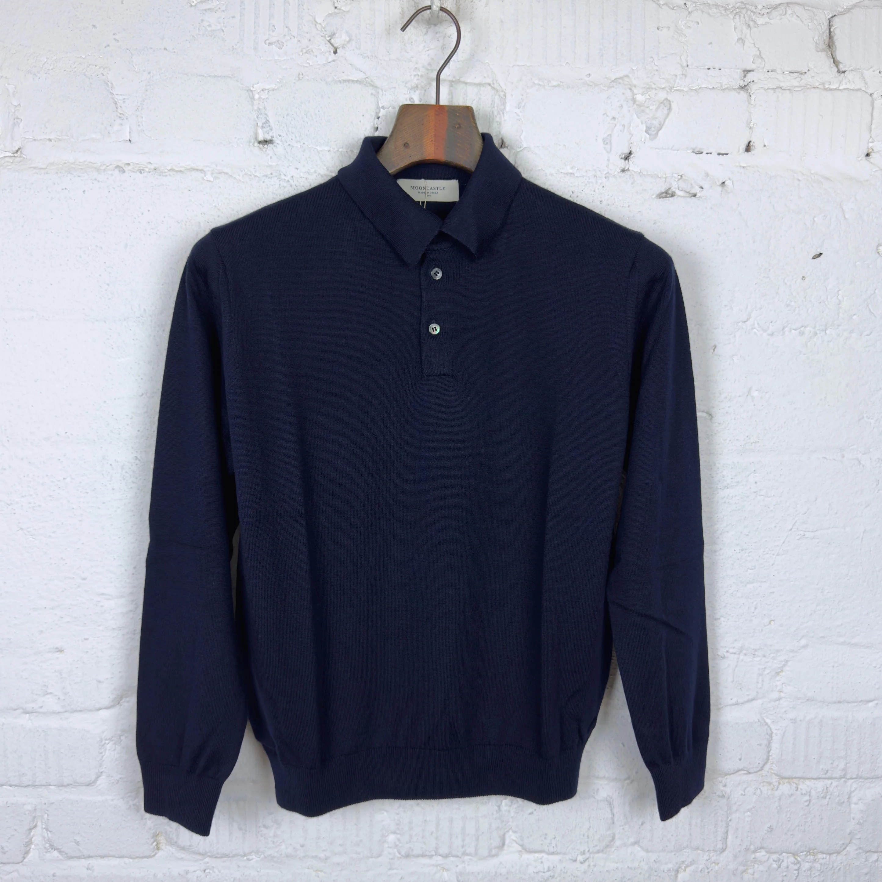 mooncastle | wool polo neck knit navy