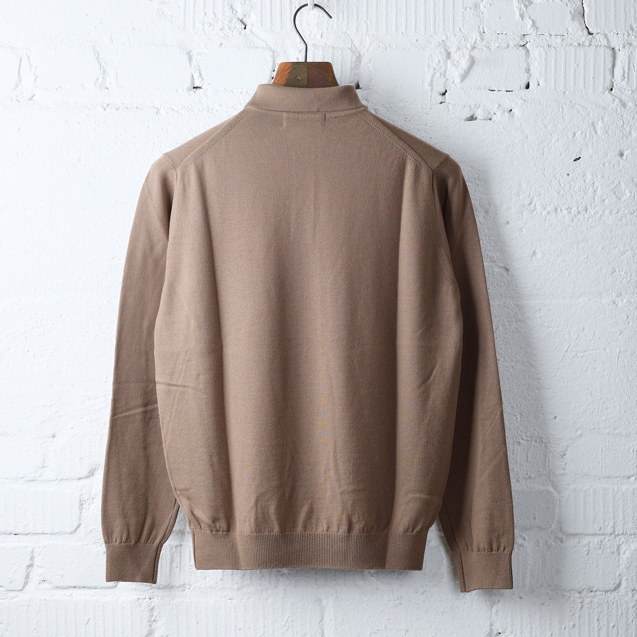 mooncastle | wool polo neck knit sand beige - Image 2