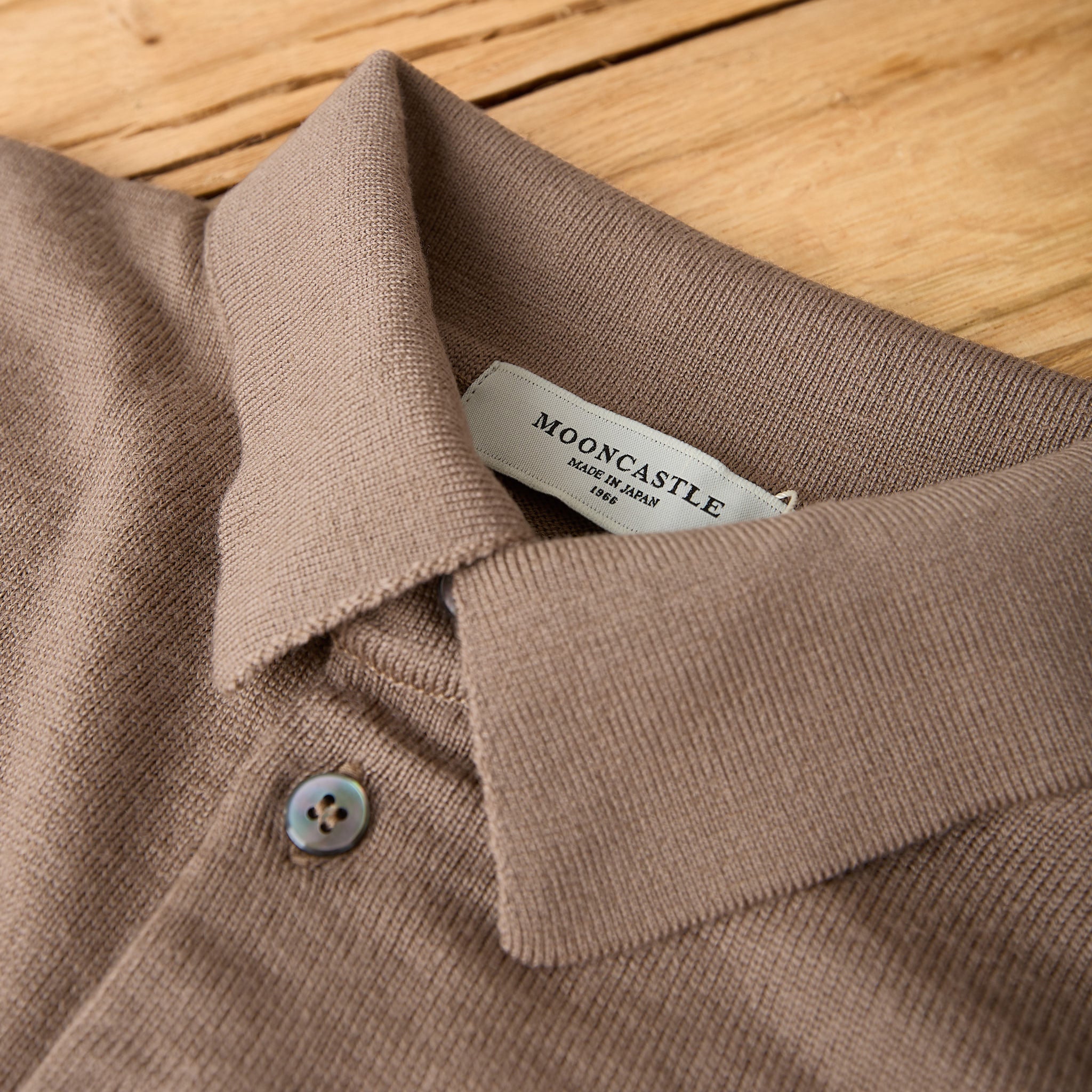 mooncastle | wool polo neck knit sand beige - Image 3