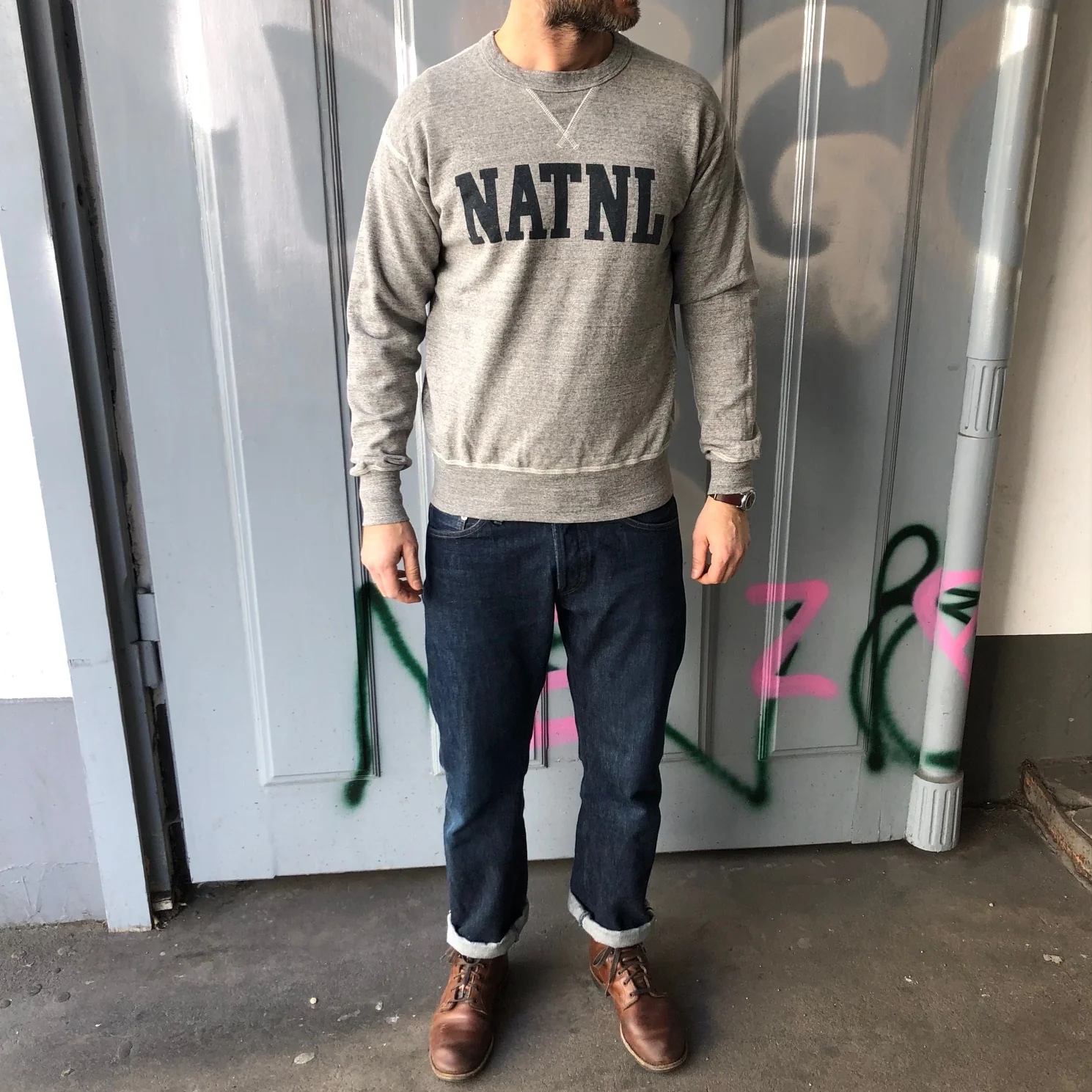 national athletic goods | single v warm up sweatshirt - natnl - Image 3