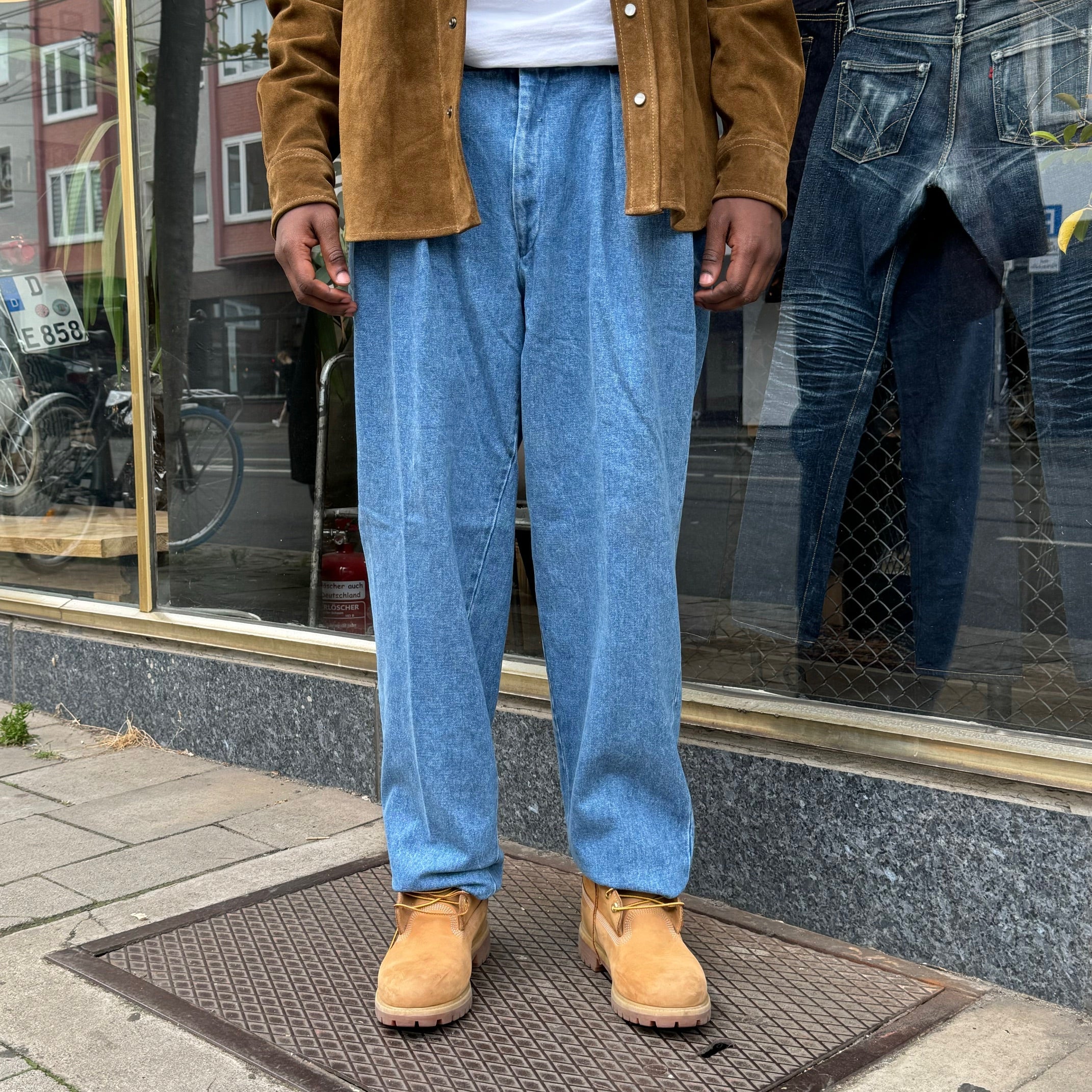 neat | sea island cotton denim chino blue - Image 2