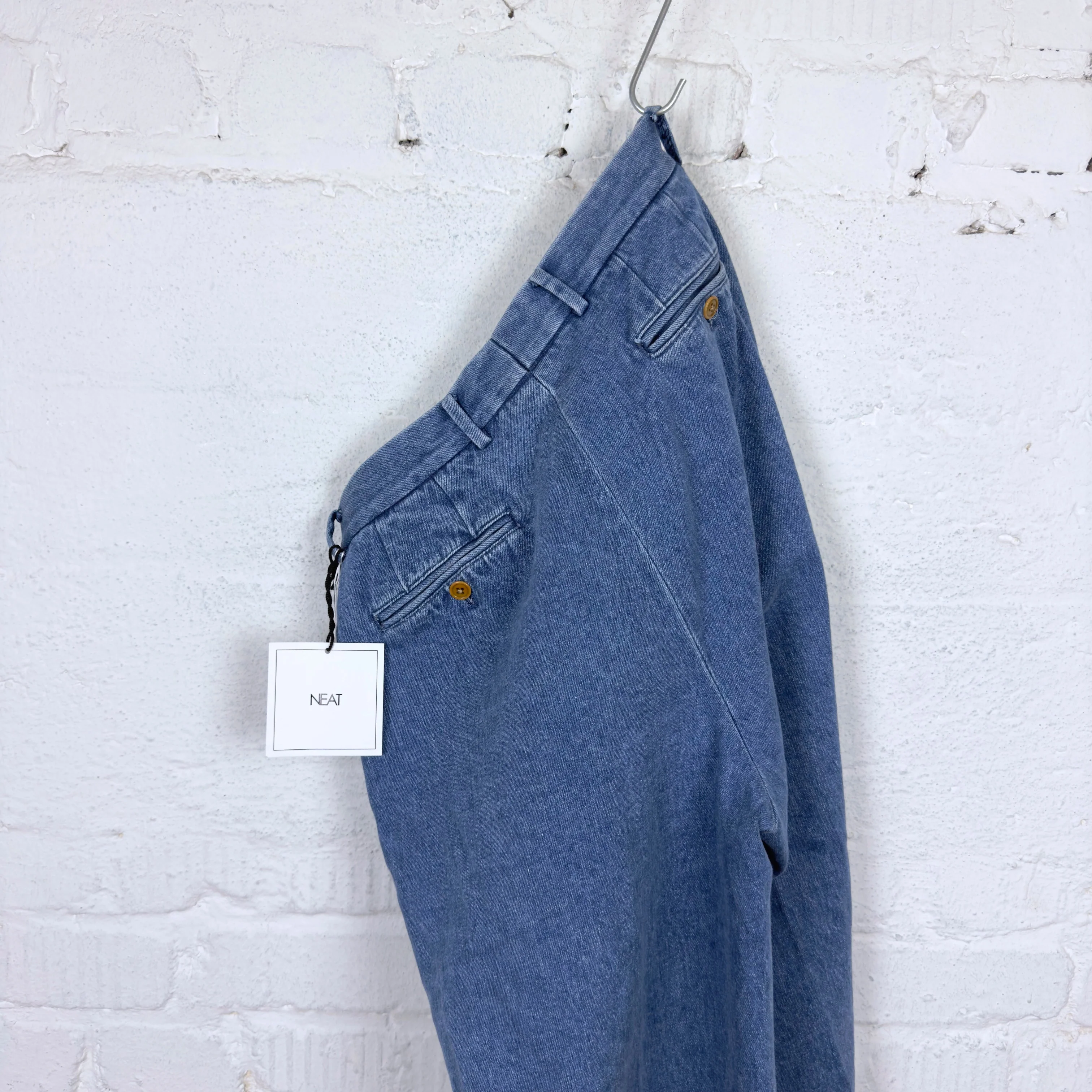 neat | sea island cotton denim chino blue - Image 5