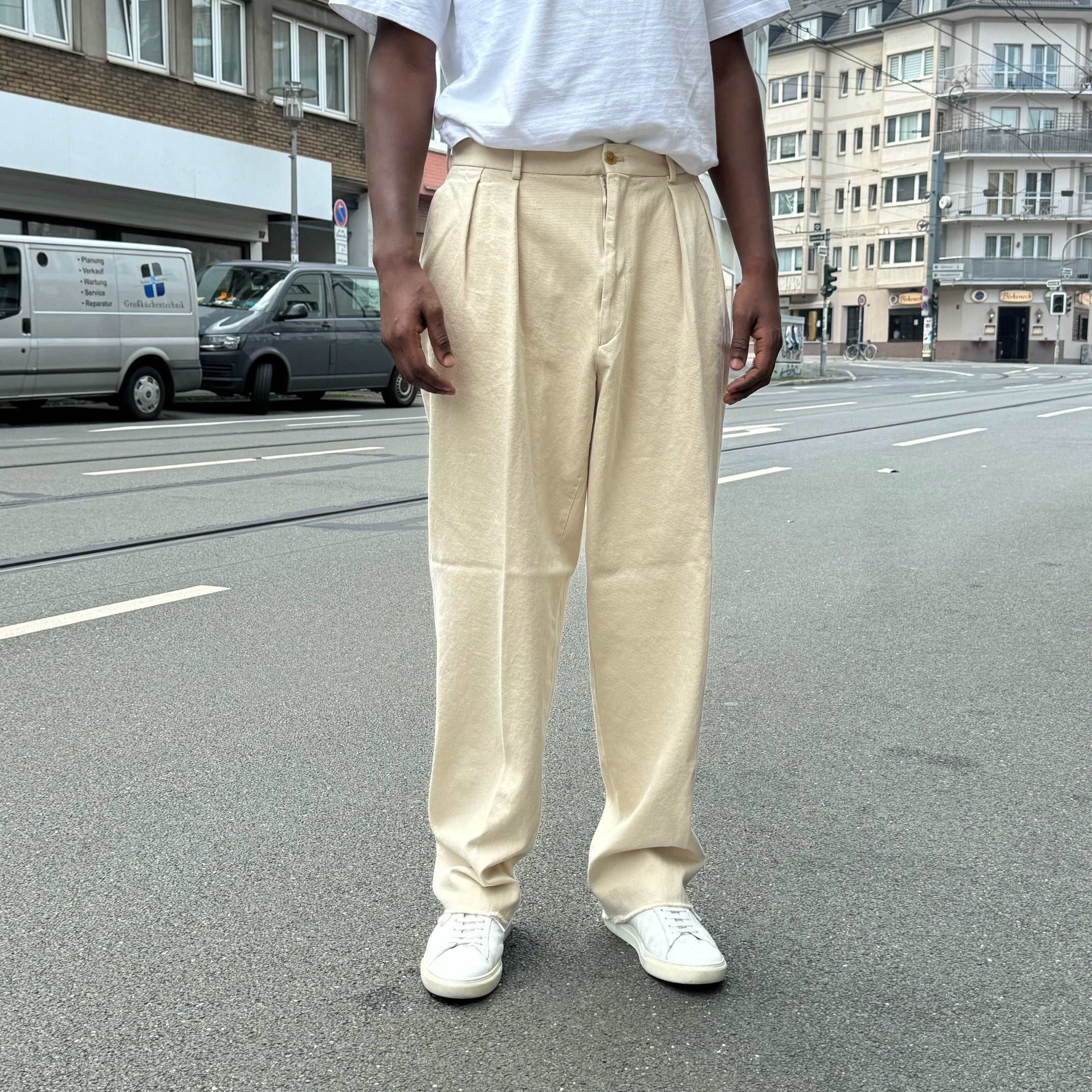 neat | sea island cotton denim chino kinari - Image 2