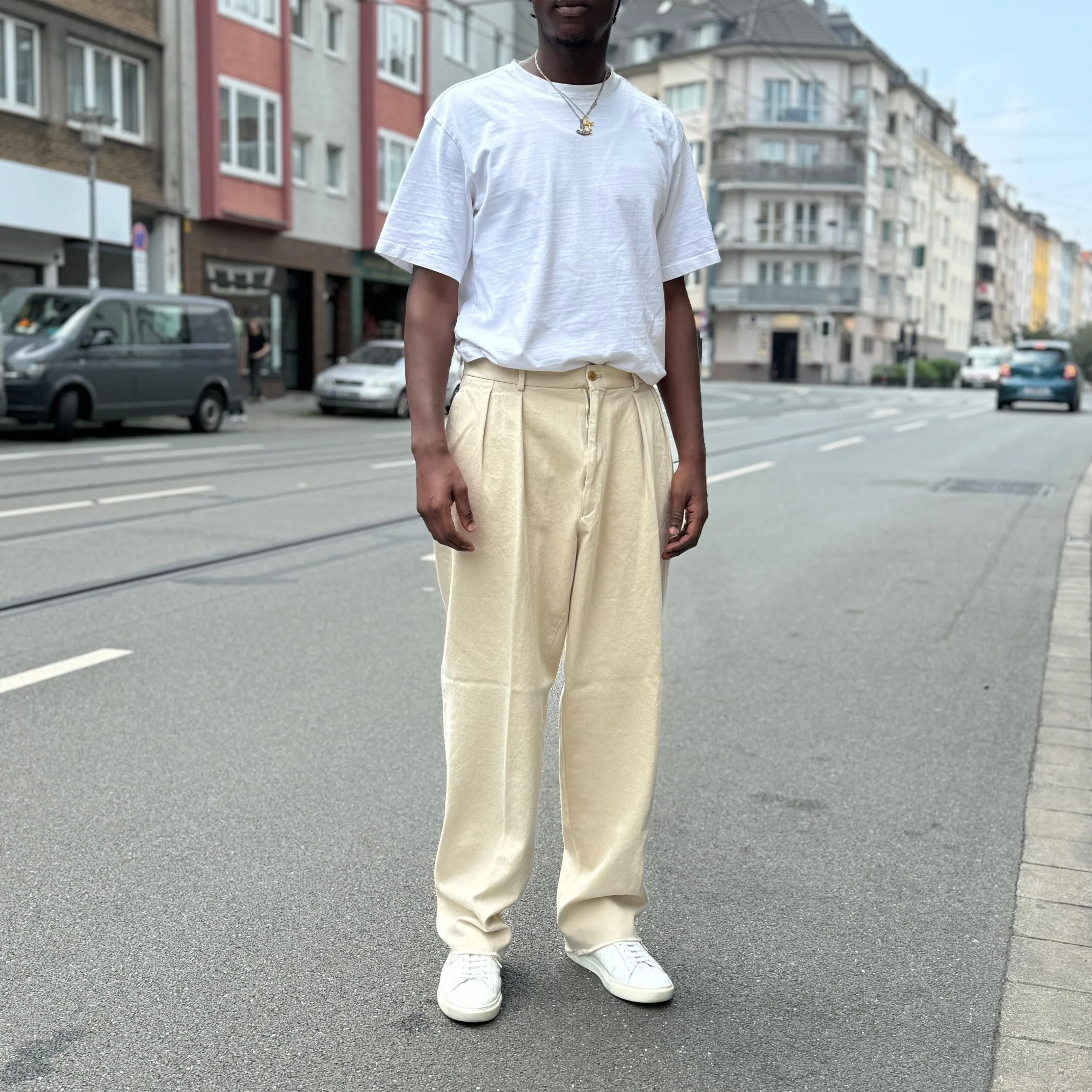 neat | sea island cotton denim chino kinari - Image 3