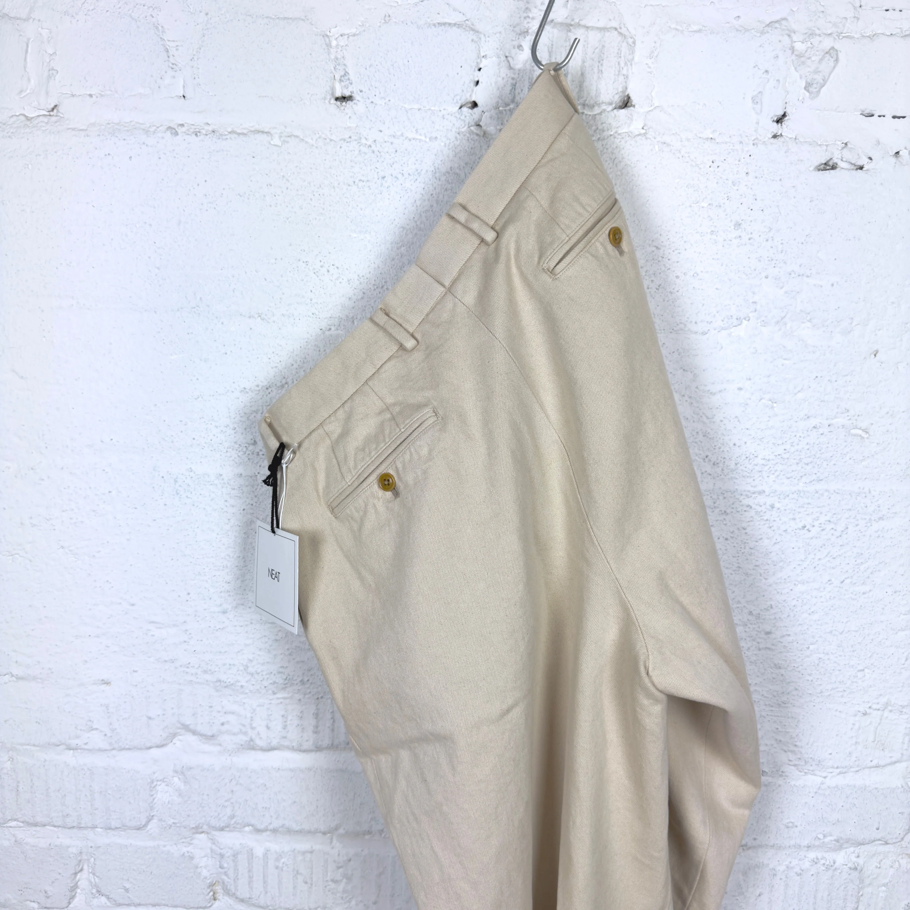 neat | sea island cotton denim chino kinari - Image 5