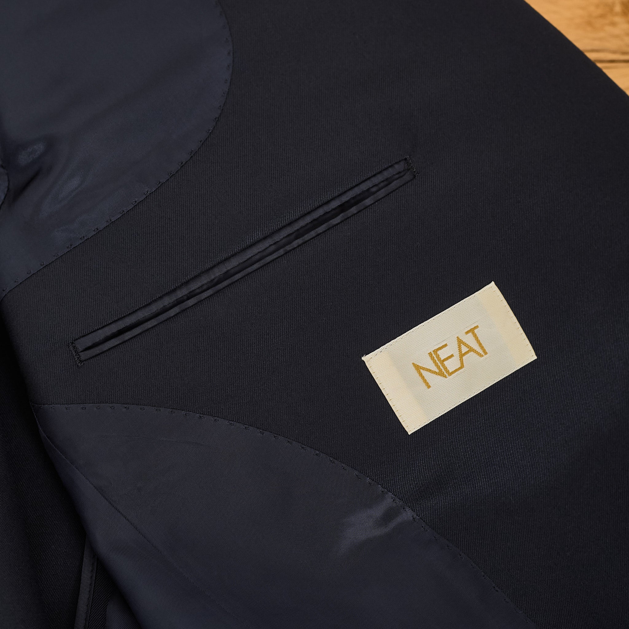 neat | wool gabardine locksmith jacket navy - Image 6