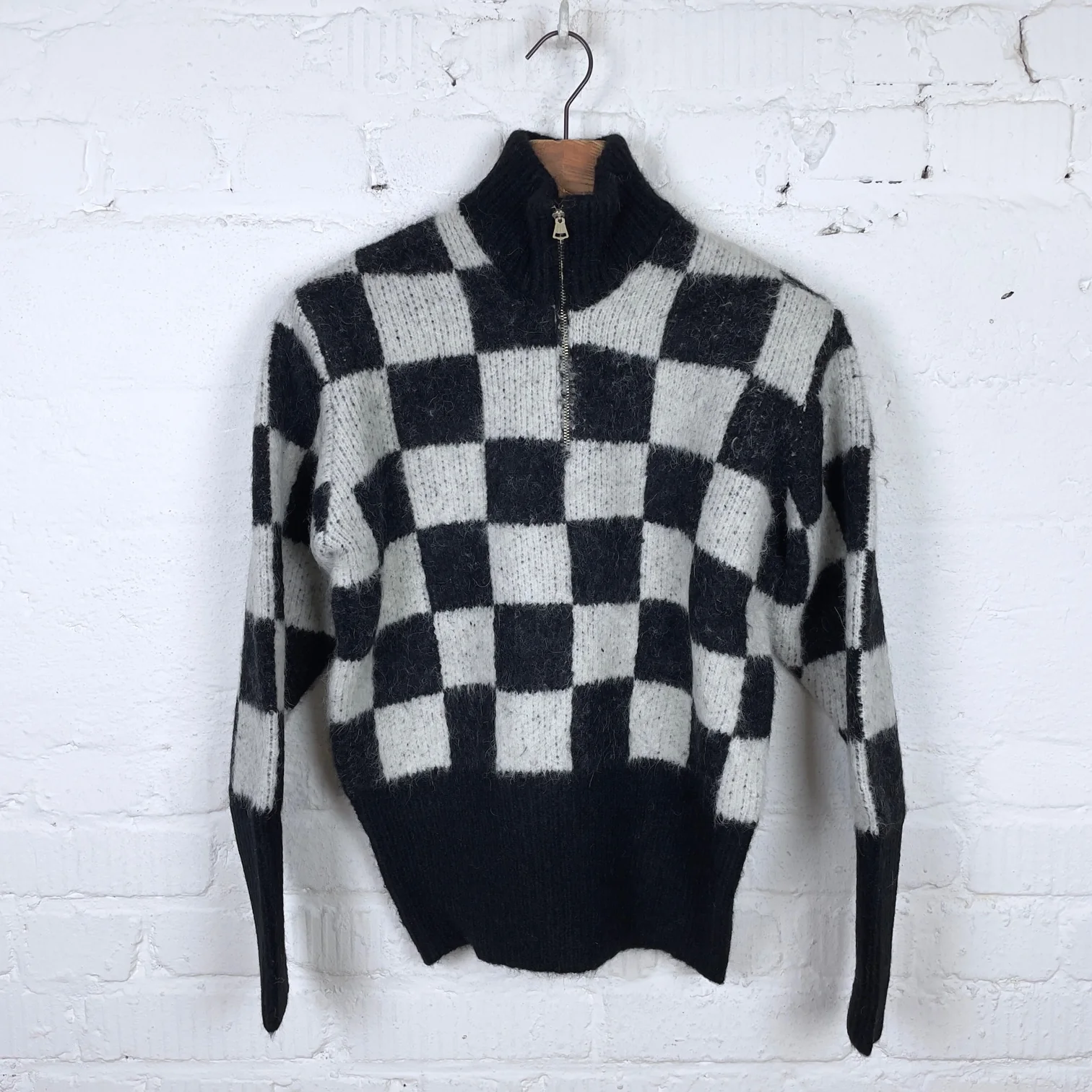 nine lives | mohair cobain in the membrane sweater - racing black & white