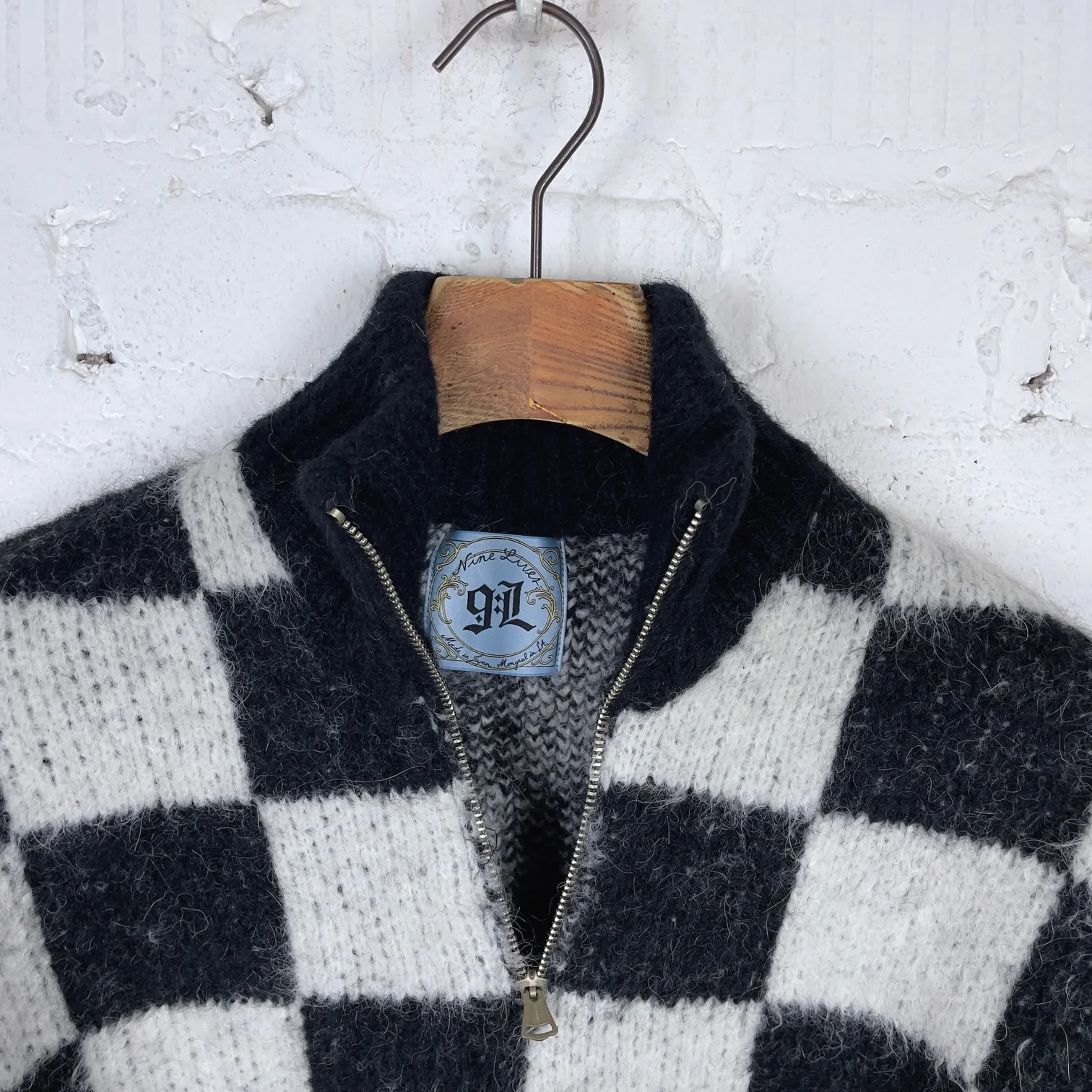nine lives | mohair cobain in the membrane sweater - racing black & white - Image 5