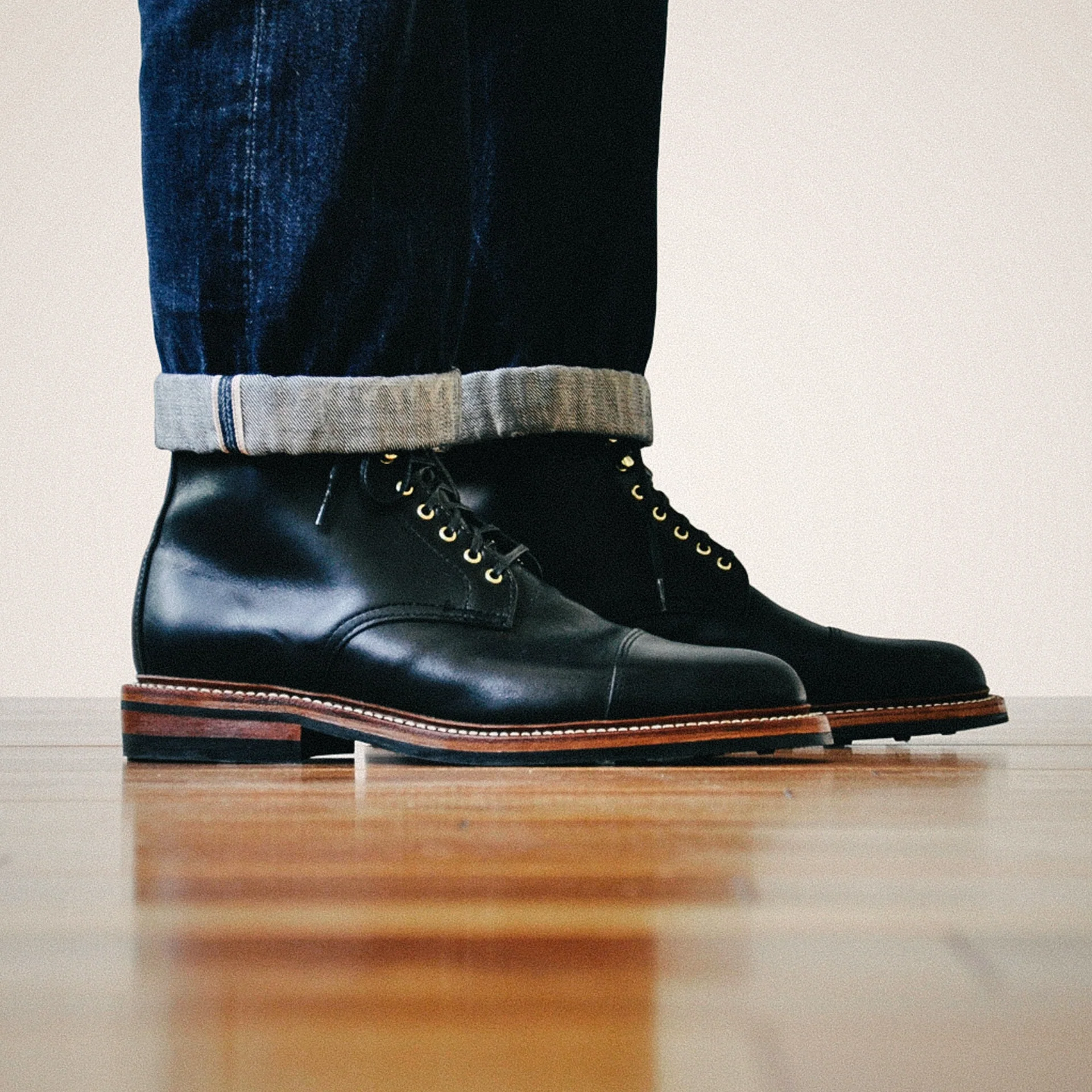 oak street bootmakers | black dainite cap-toe lakeshore boot - Image 7