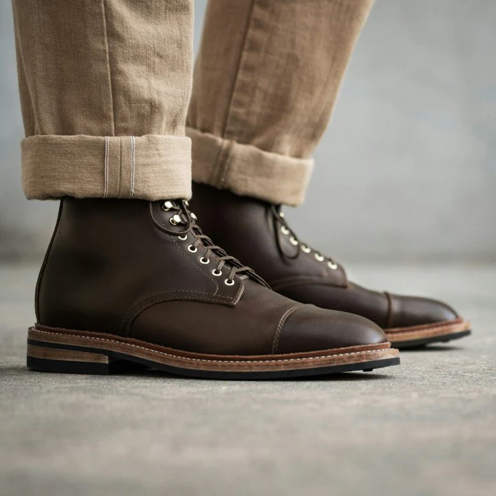 oak street bootmakers | brown dainite cap-toe lakeshore boot - Image 7