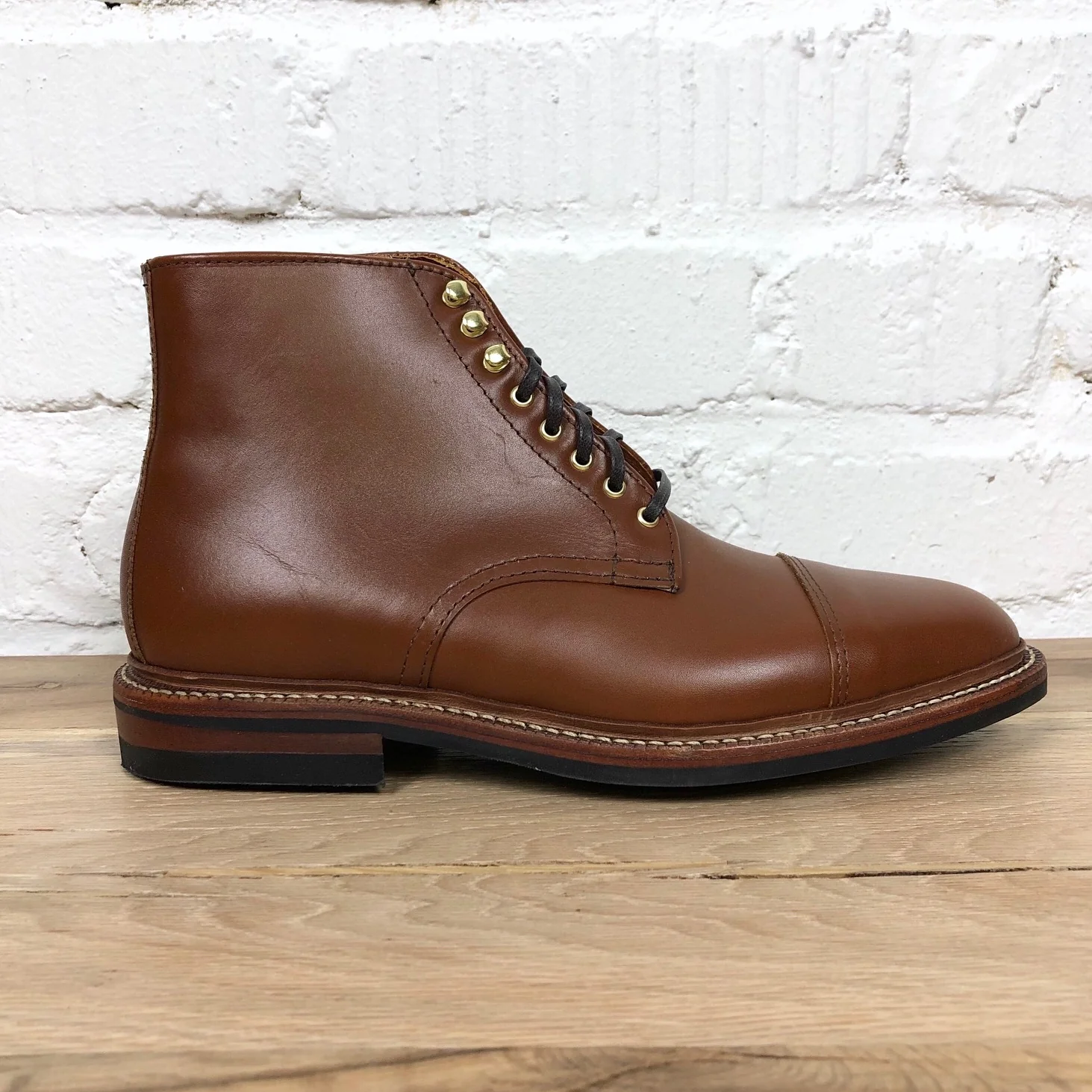 oak street bootmakers | cognac dainite cap-toe lakeshore boot