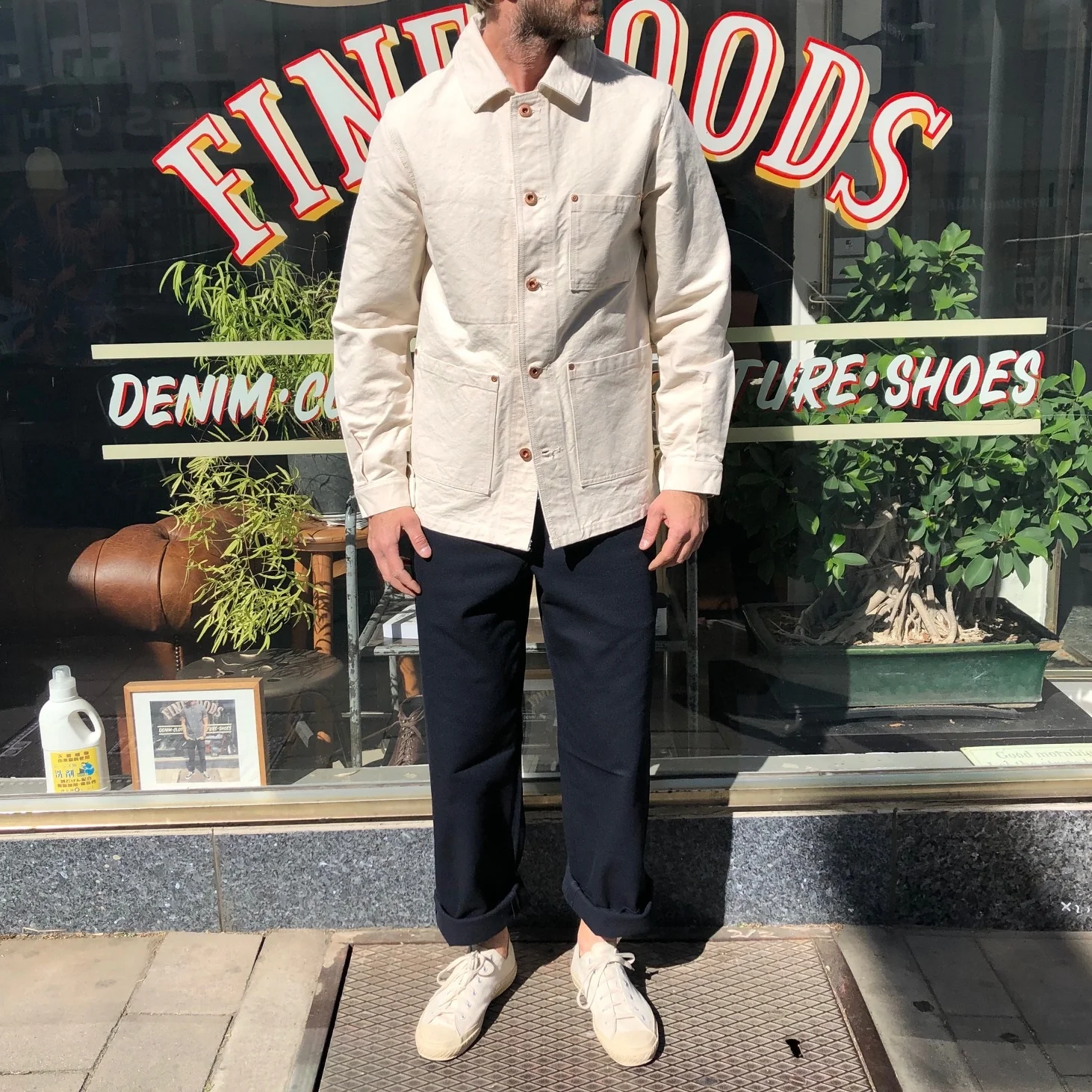 old but gold | french work jacket hampu (duck canvas) ecru - Image 2