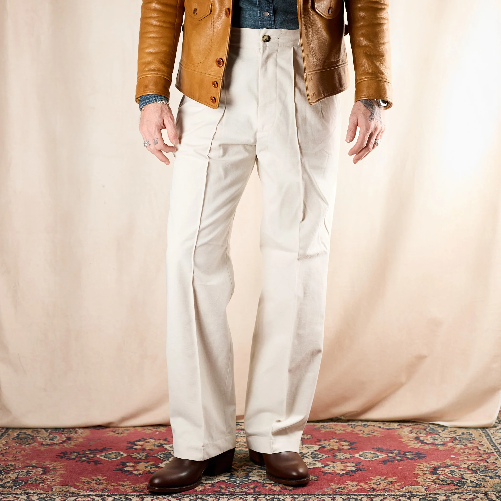 old joe brand | front tuck army trouser - natural - Image 2