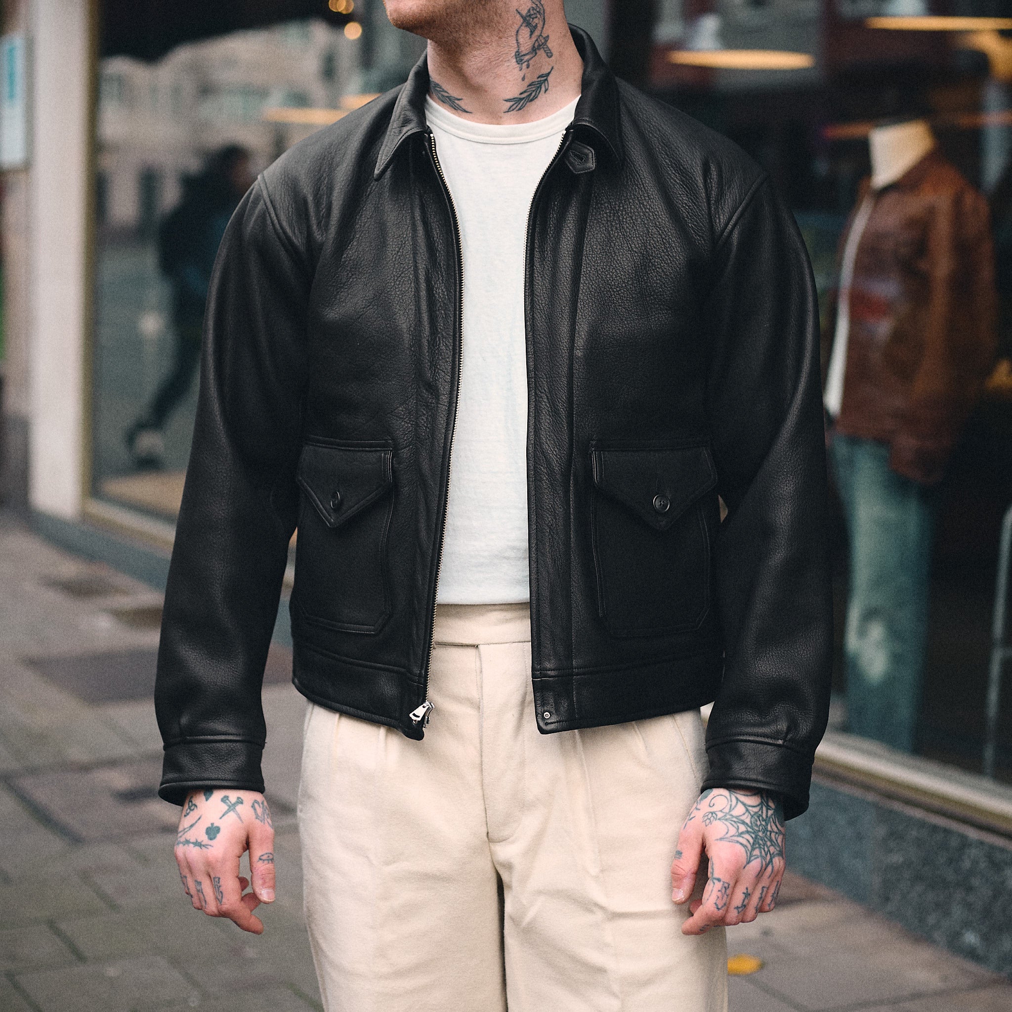 old joe brand | patina deerskin albert jacket - patina black - Image 2