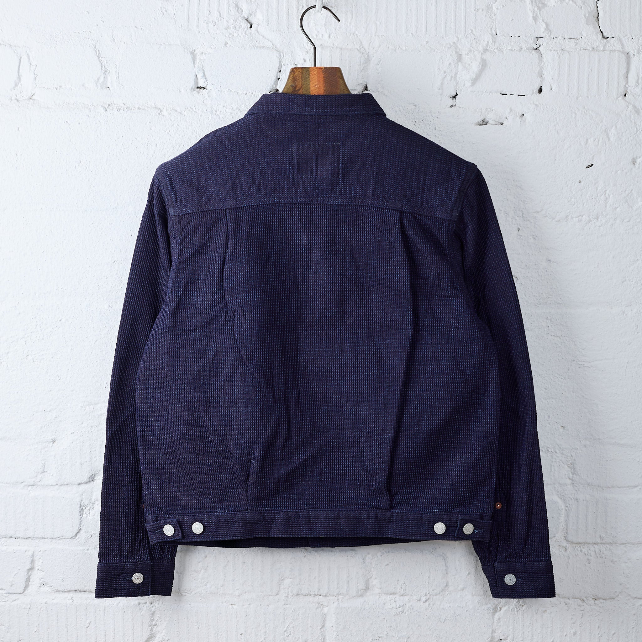 omoto denim | 3220 12oz type 2 jacket cube sashiko indigo - Image 4
