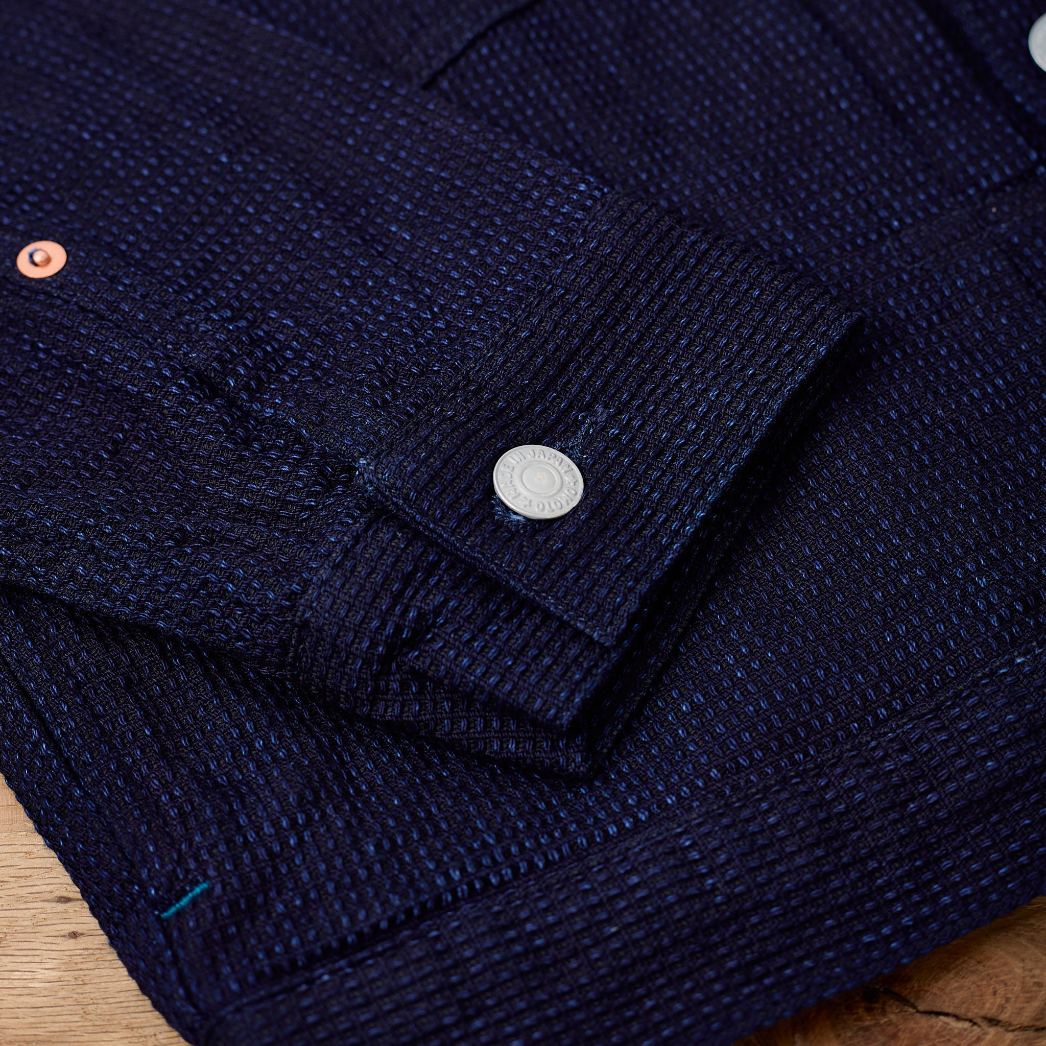 omoto denim | 3220 12oz type 2 jacket cube sashiko indigo - Image 7