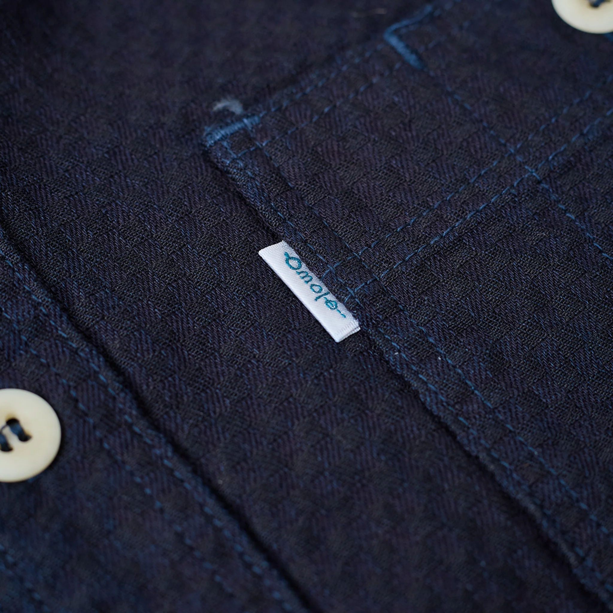 omoto denim | 5019 8oz ichimatsu denim work shirt - Image 3