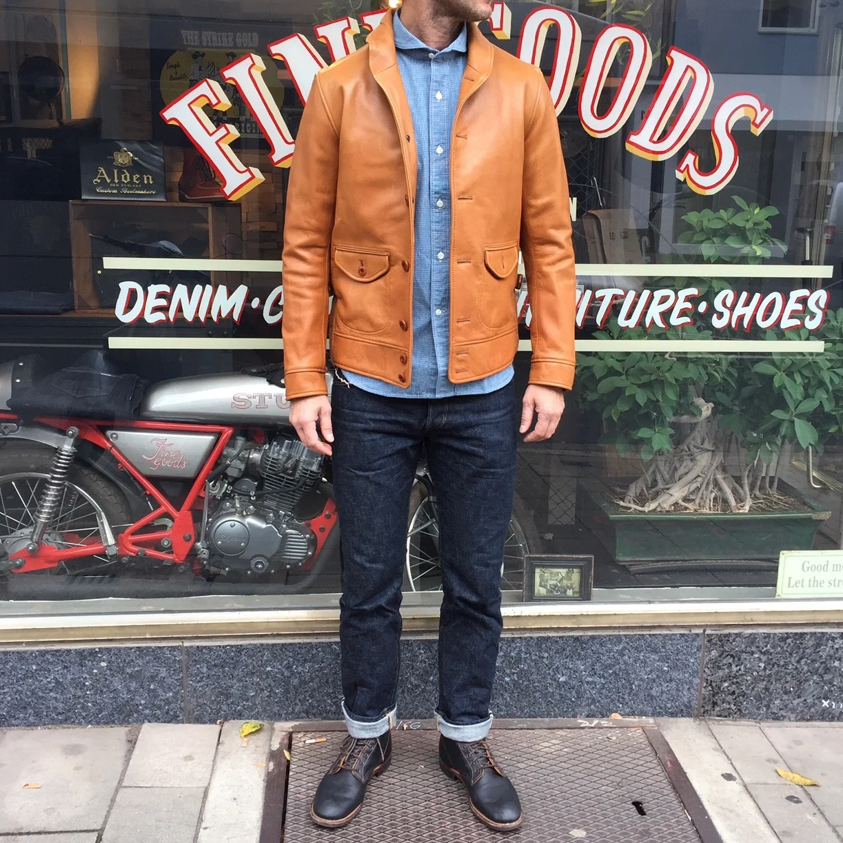 orgueil | cossack leather jacket camel or-4002b - Image 3