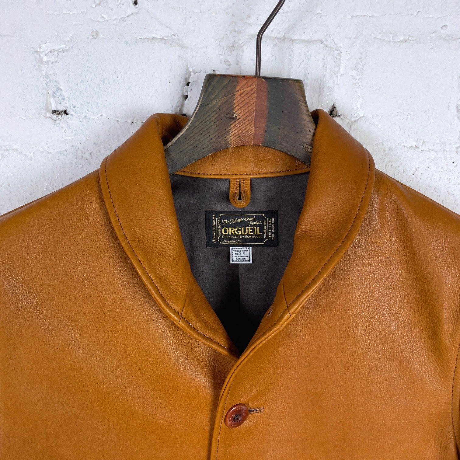 orgueil | cossack leather jacket camel or-4002b - Image 4