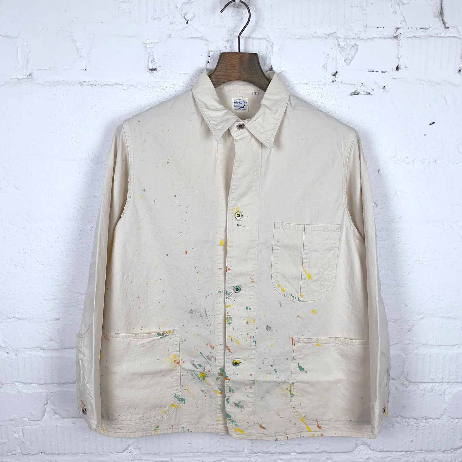 orslow | 1940's coverall kinari denim ecru with paint