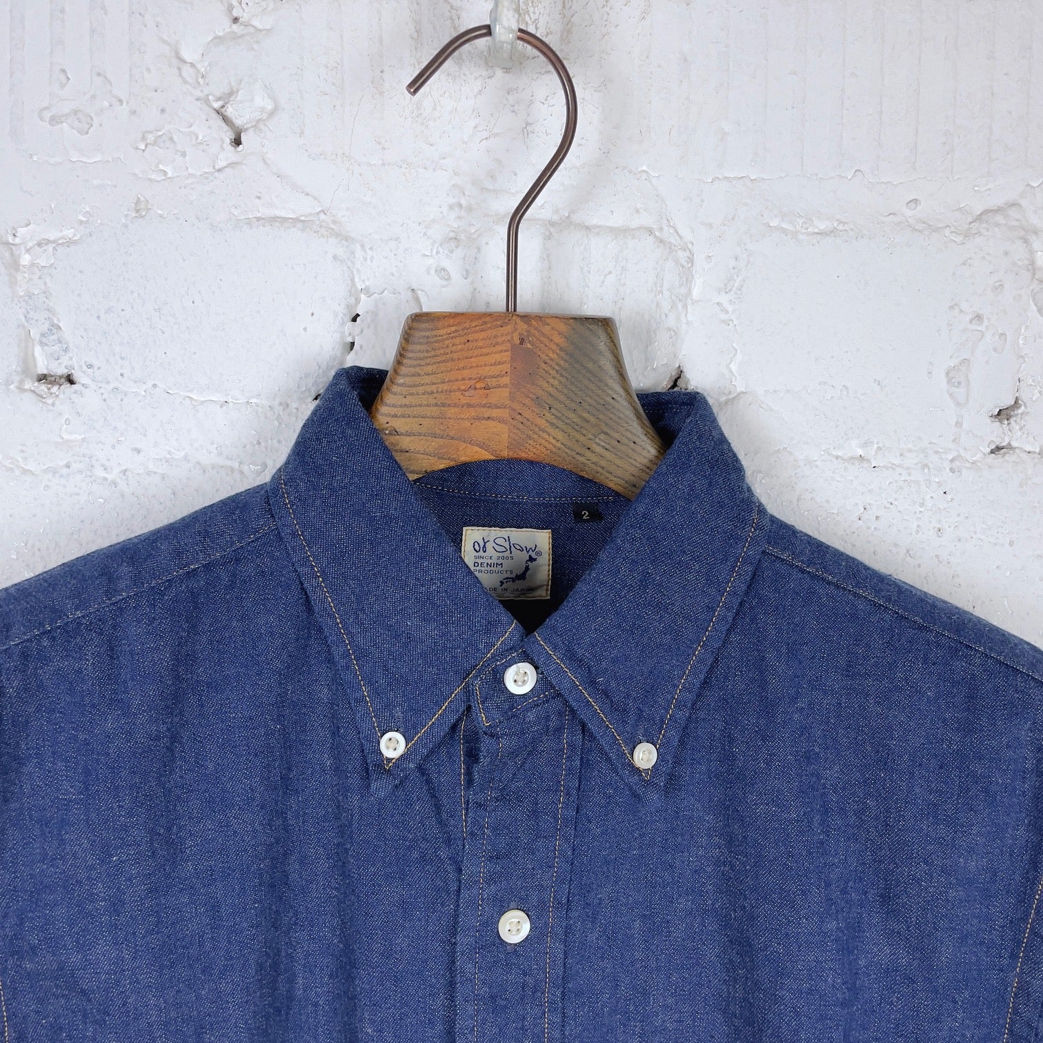 orslow | button down denim shirt one wash (old fit) - Image 4