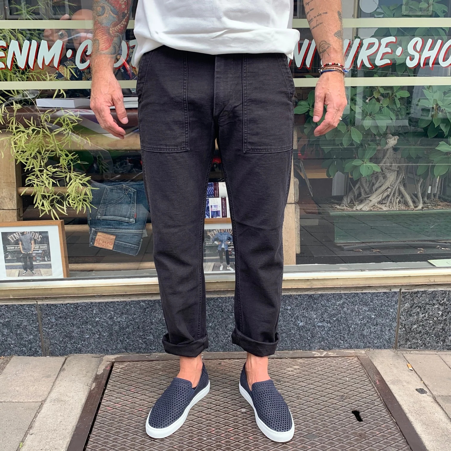 orslow | slim fit us army fatigue pant black stone - Image 3