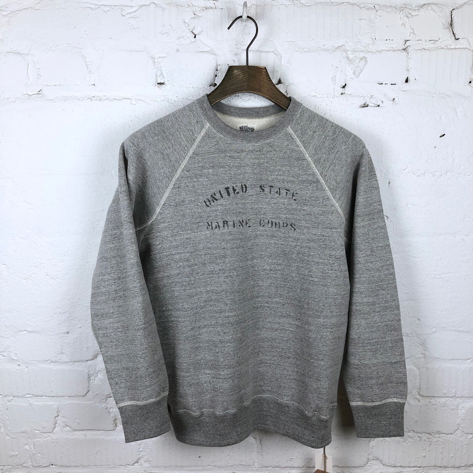 orslow | u.s.m.c. print loopwheel crew neck sweat shirt