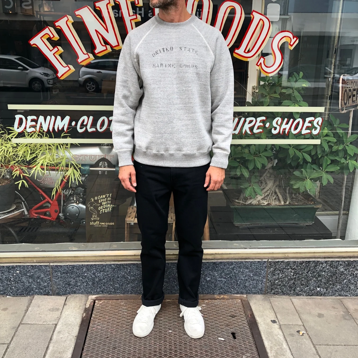 orslow | u.s.m.c. print loopwheel crew neck sweat shirt - Image 3