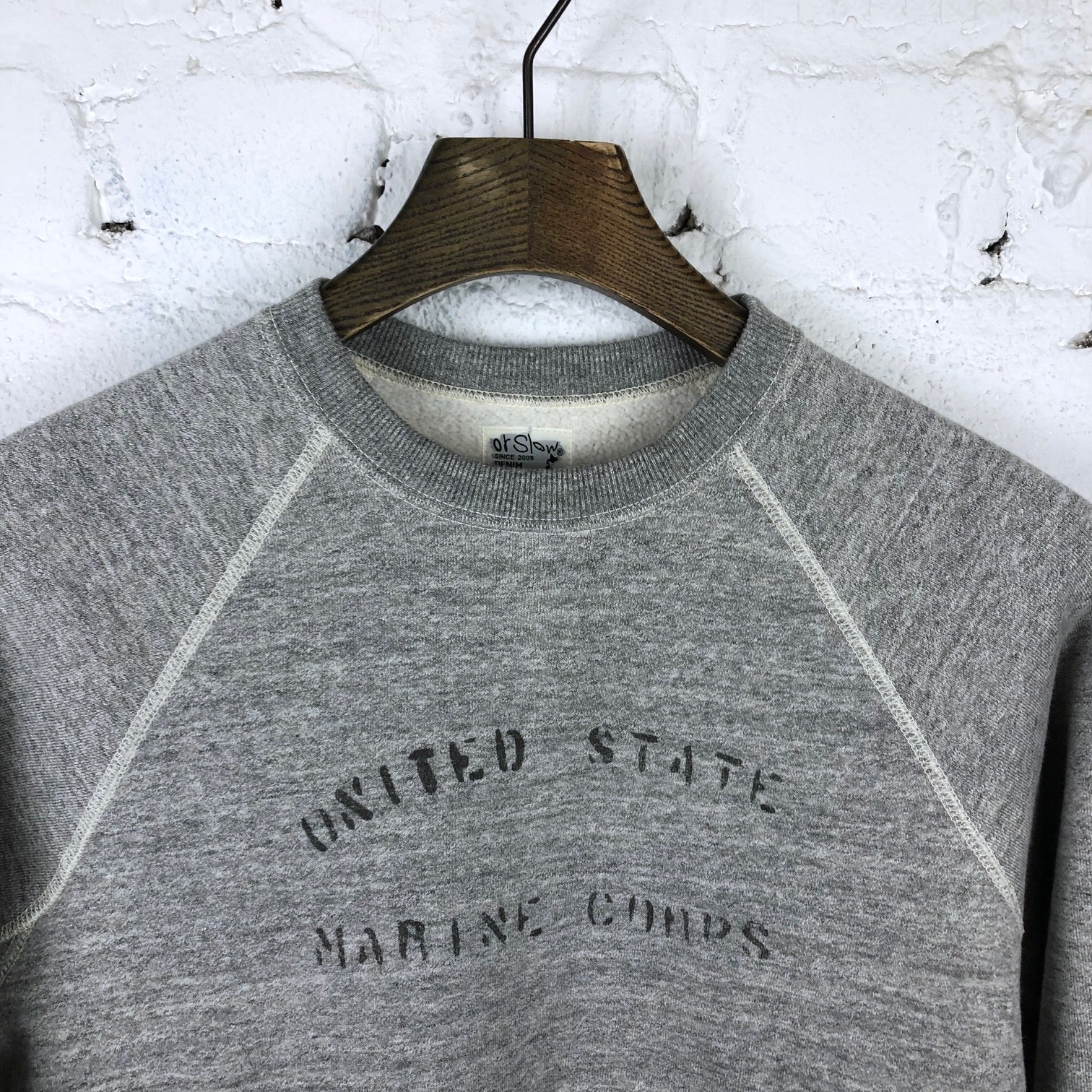 orslow | u.s.m.c. print loopwheel crew neck sweat shirt - Image 4