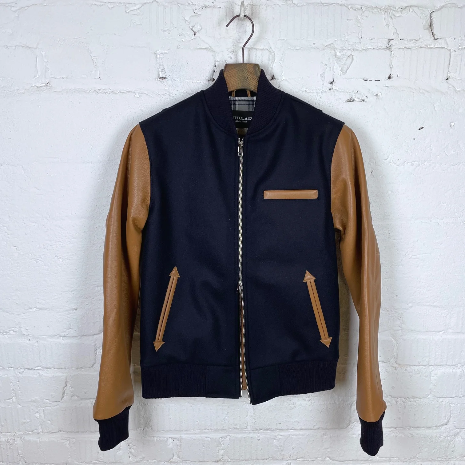 outclass | bomber jacket - navy-beige - Image 3