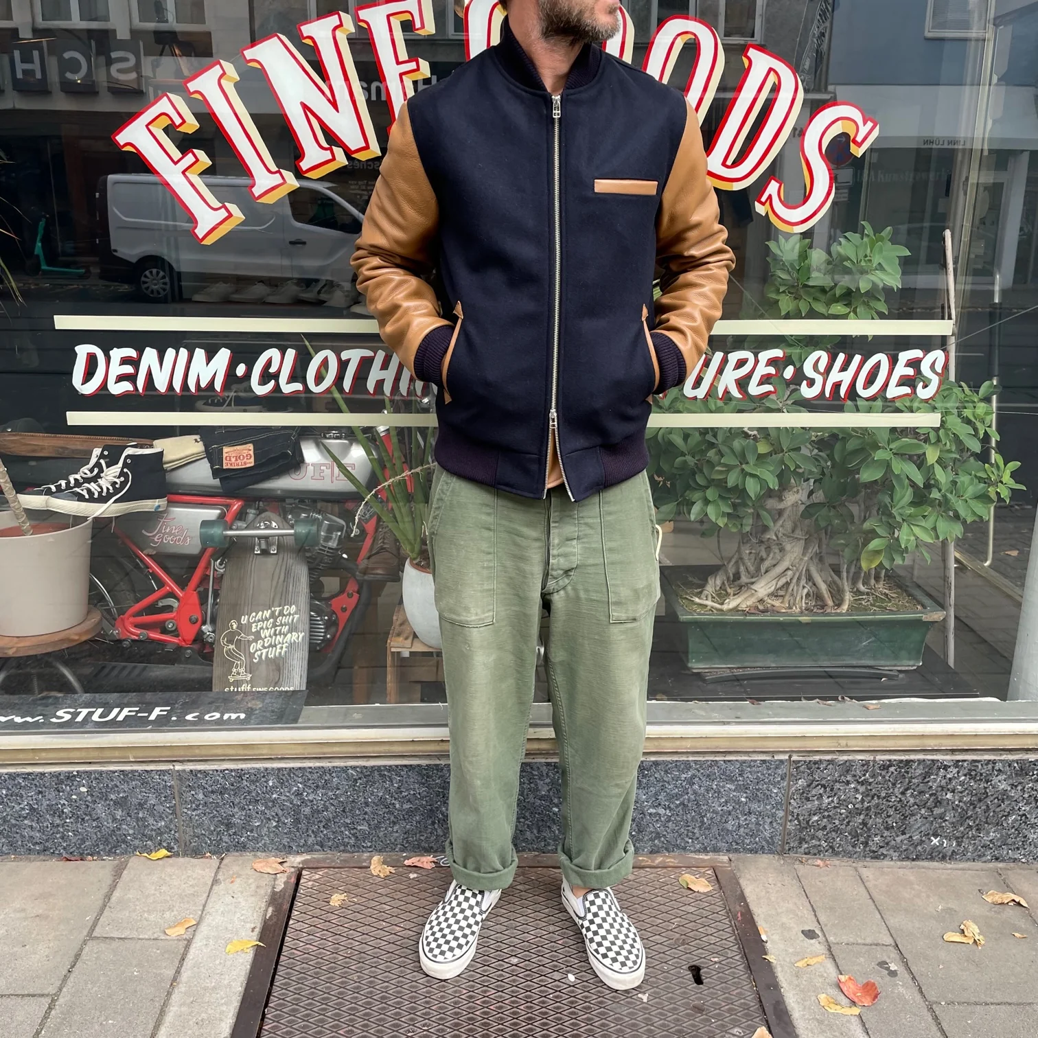 outclass | bomber jacket - navy-beige - Image 5