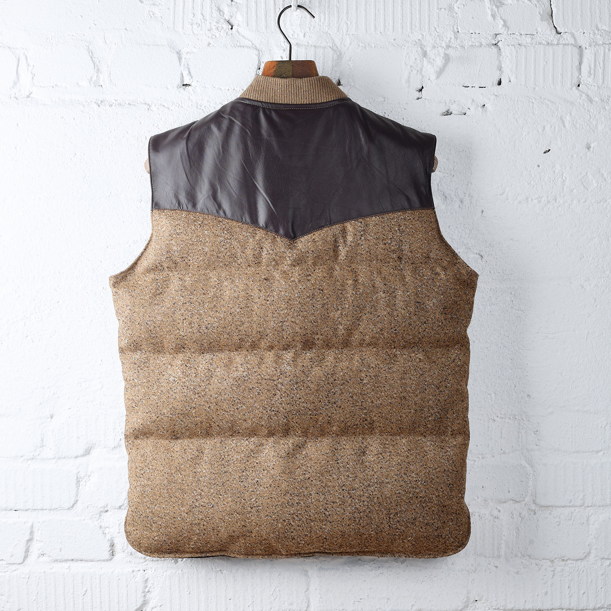 outclass | marl wool down vest - brown - Image 4