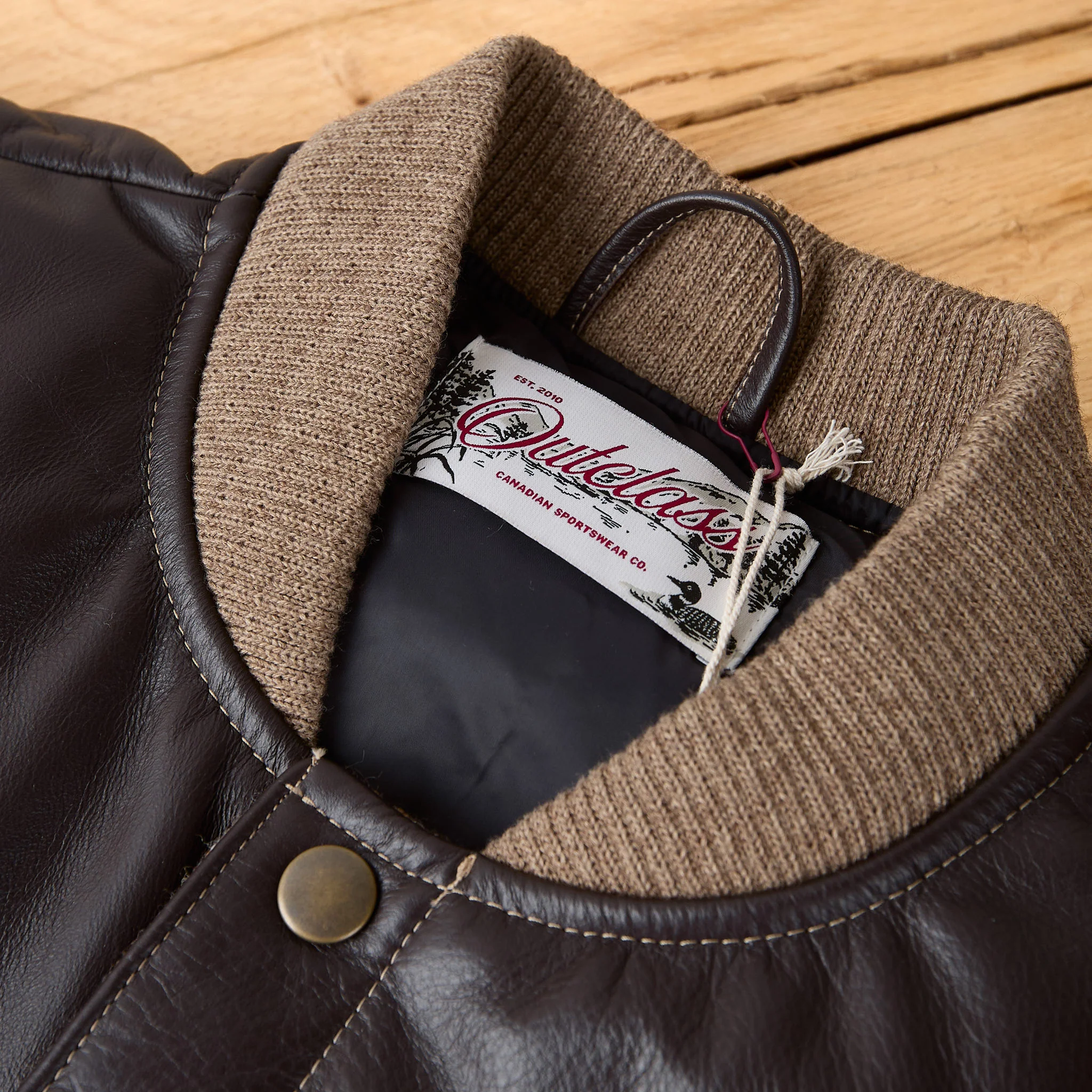 outclass | marl wool down vest - brown - Image 5