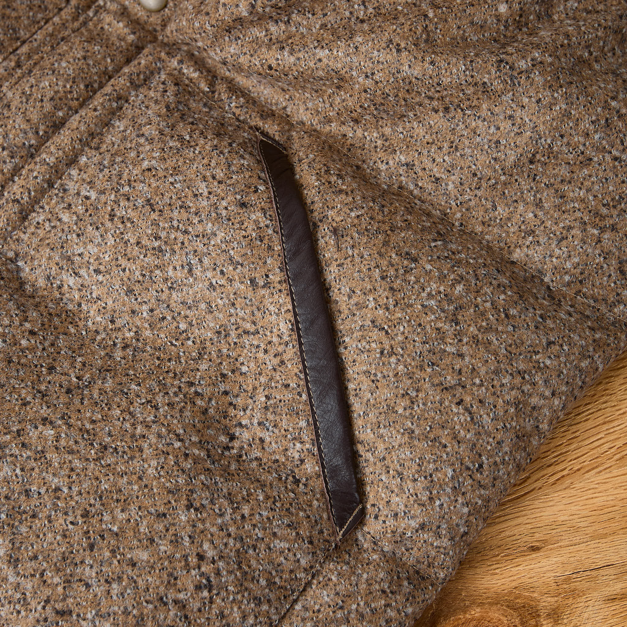 outclass | marl wool down vest - brown - Image 6