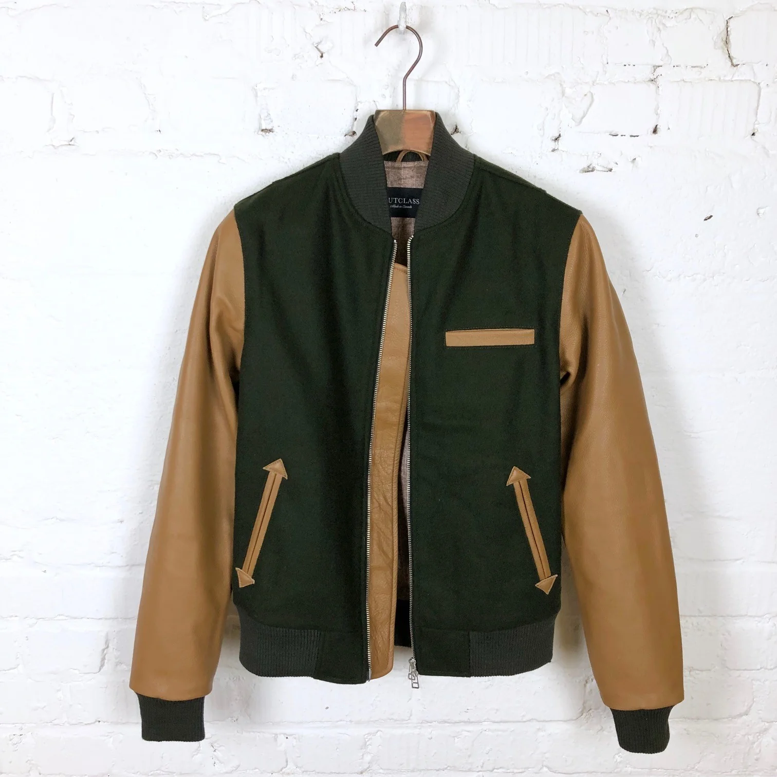 outclass x stuf|f | olive and tan bomber jacket - Image 5