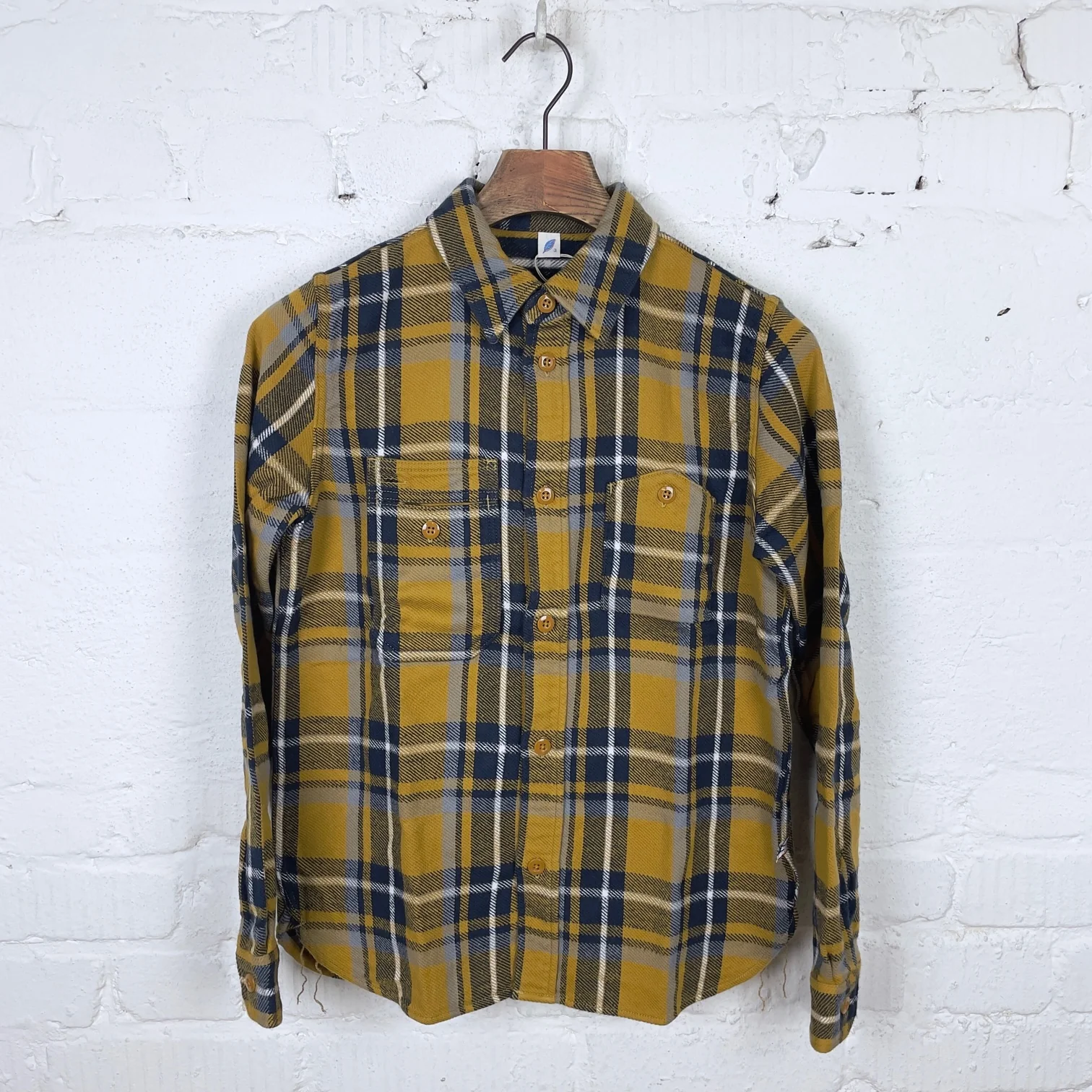 pure blue japan | 2222-ca camel raised surface double pocket shirt