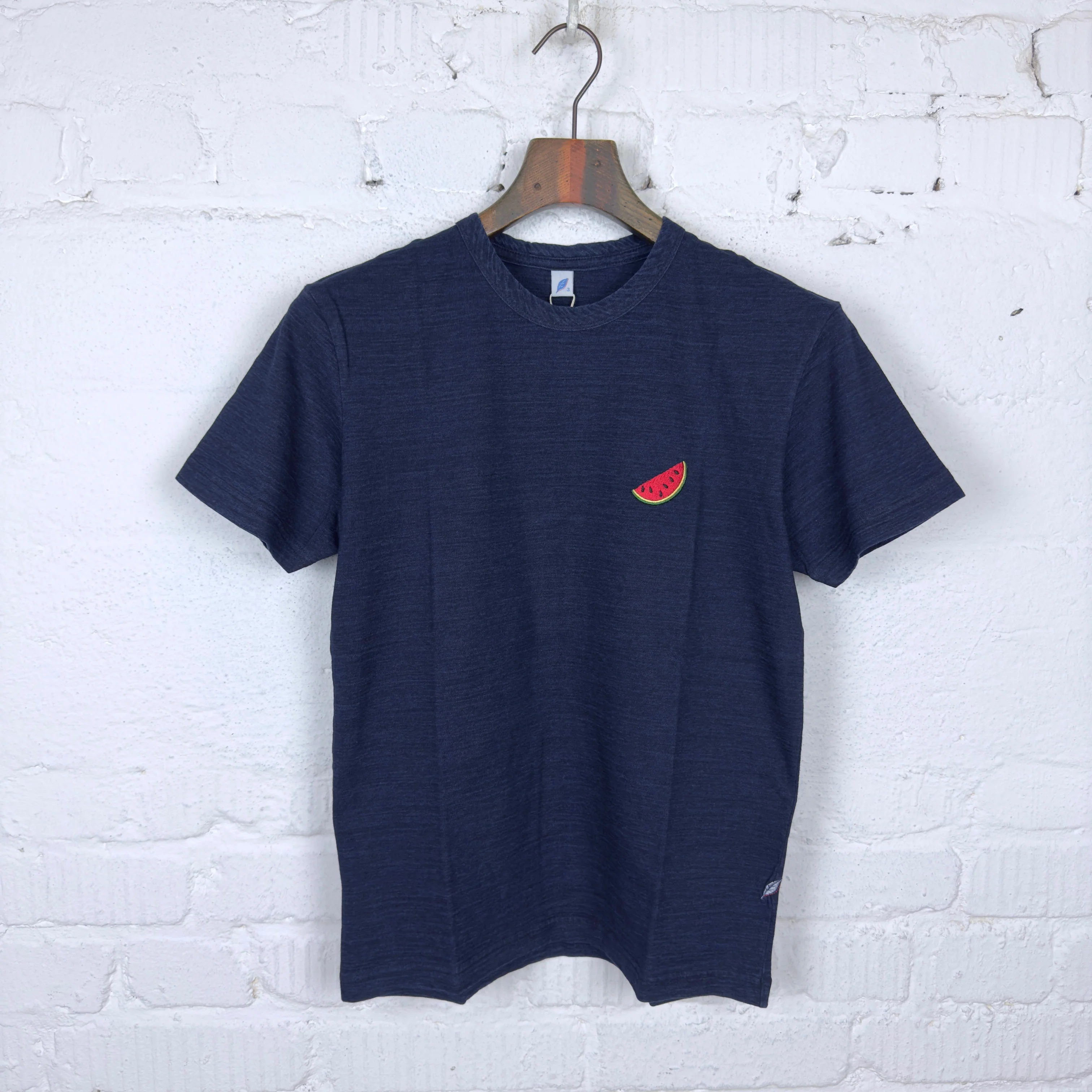pure blue japan | 5406-3 indigo summer embroidered t-shirt watermelon